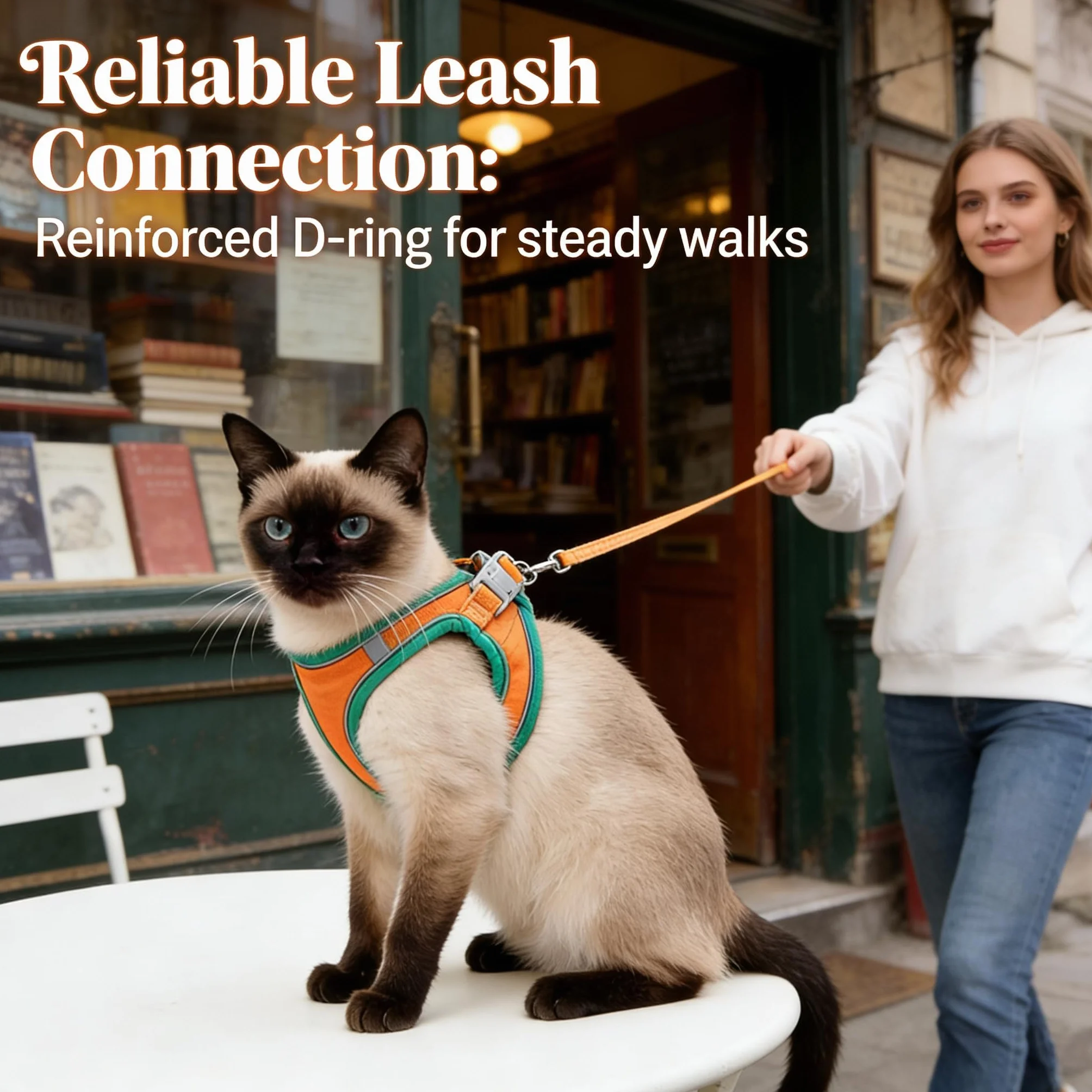 Harnais Anti Fugue Double Sécurité pour Chat, Harnais et Laisse pour Petit Chat et Chiot, Vert, Taille S