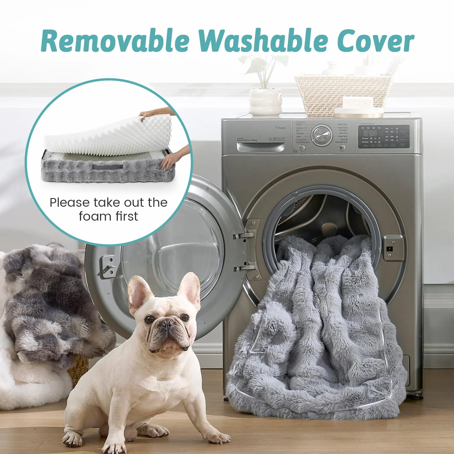 COZY KISS Coussin Orthopédique pour Chien, Très Grand, Similicuir, Mousse Haute Densité, Housse Imperméable, Antidérapante, Taille XXL