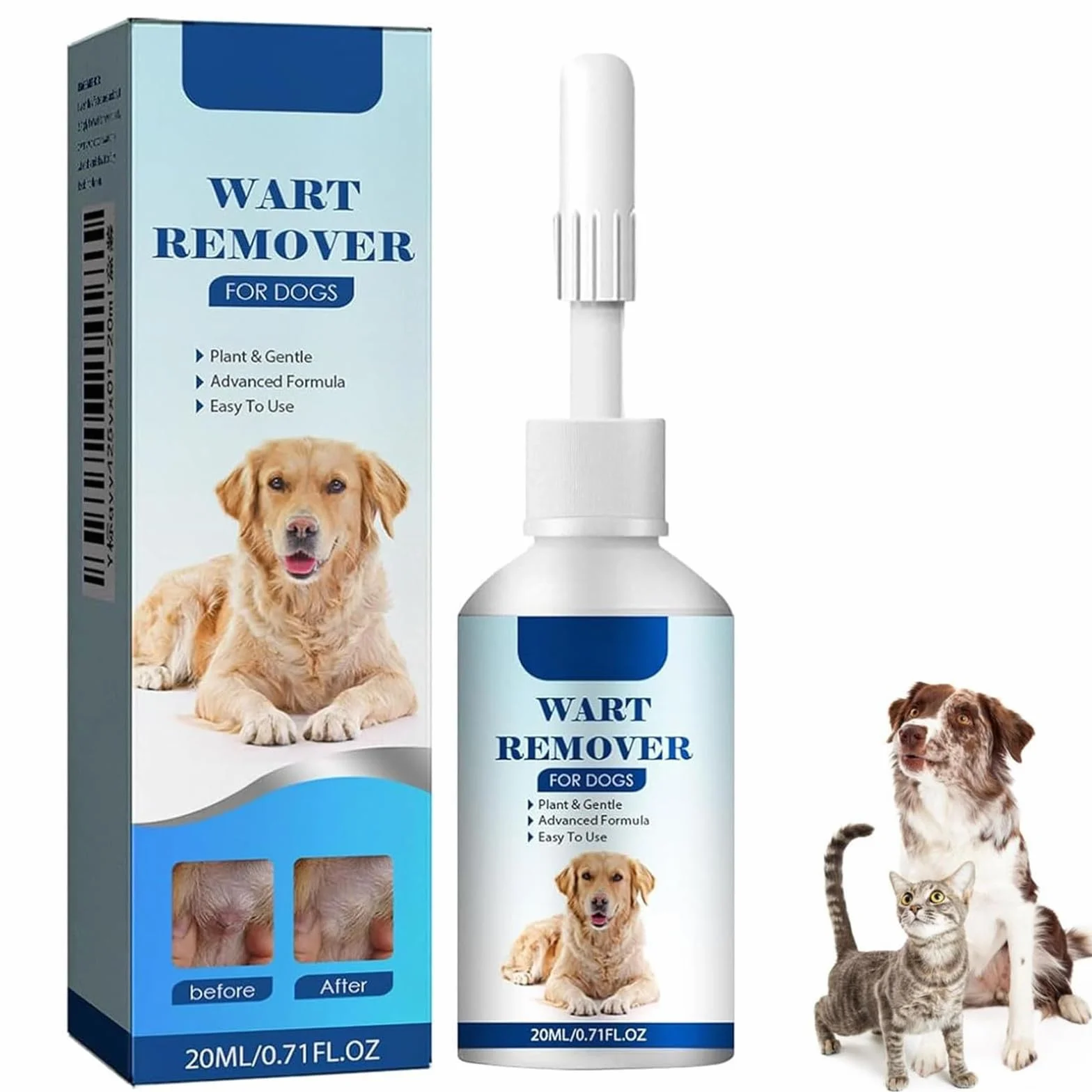 Crème pour Animaux de Compagnie pour Chiens et Chats, Éliminateur de Verrues Naturel, 20 ML