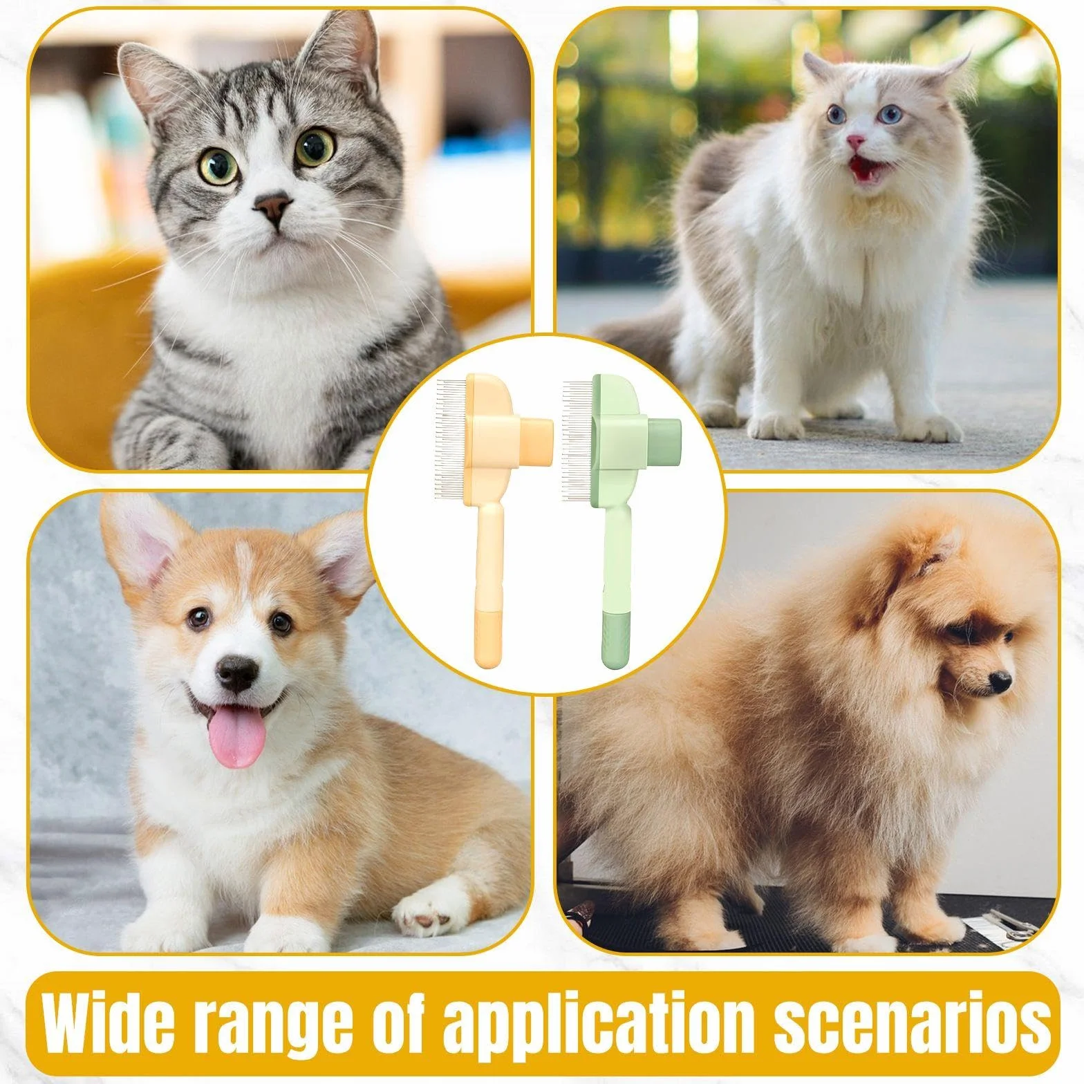 2 Morceaux De Peigne pour Animaux De Compagnie, Peigne Multifonctionnel, Outils De Nettoyage des Poils pour Animaux De Compagnie, Fournitures pour Animaux De Compagnie, Peigne À Nœuds.