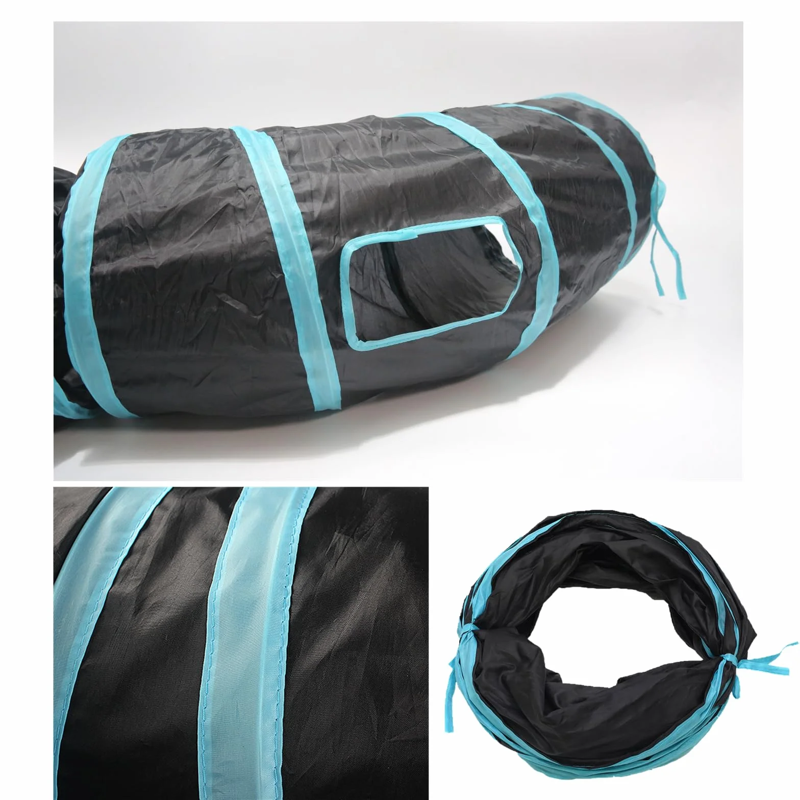 Tunnel pour Chat 2 Voies Tube de Tunnels Lapin Pliable Jouet Labyrinthe Interactif