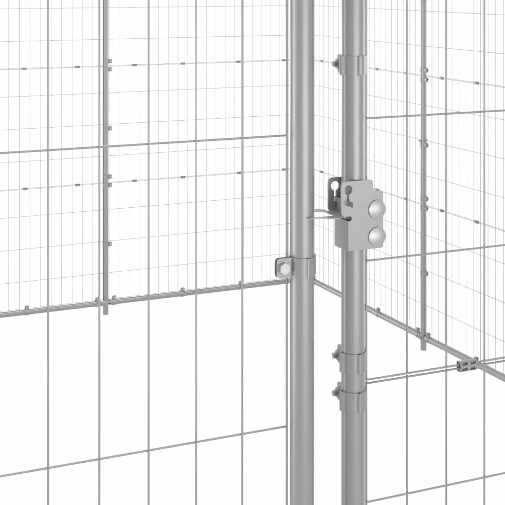 vidaXL Chenil Extérieur Acier Galvanisé 14,52 m² Enclos Cage pour Chiens