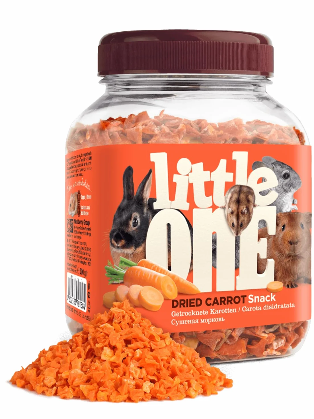 Little One Carottes Séchées 200 g Aliment Complémentaire pour Rongeurs Riche en Vitamines et Minéraux