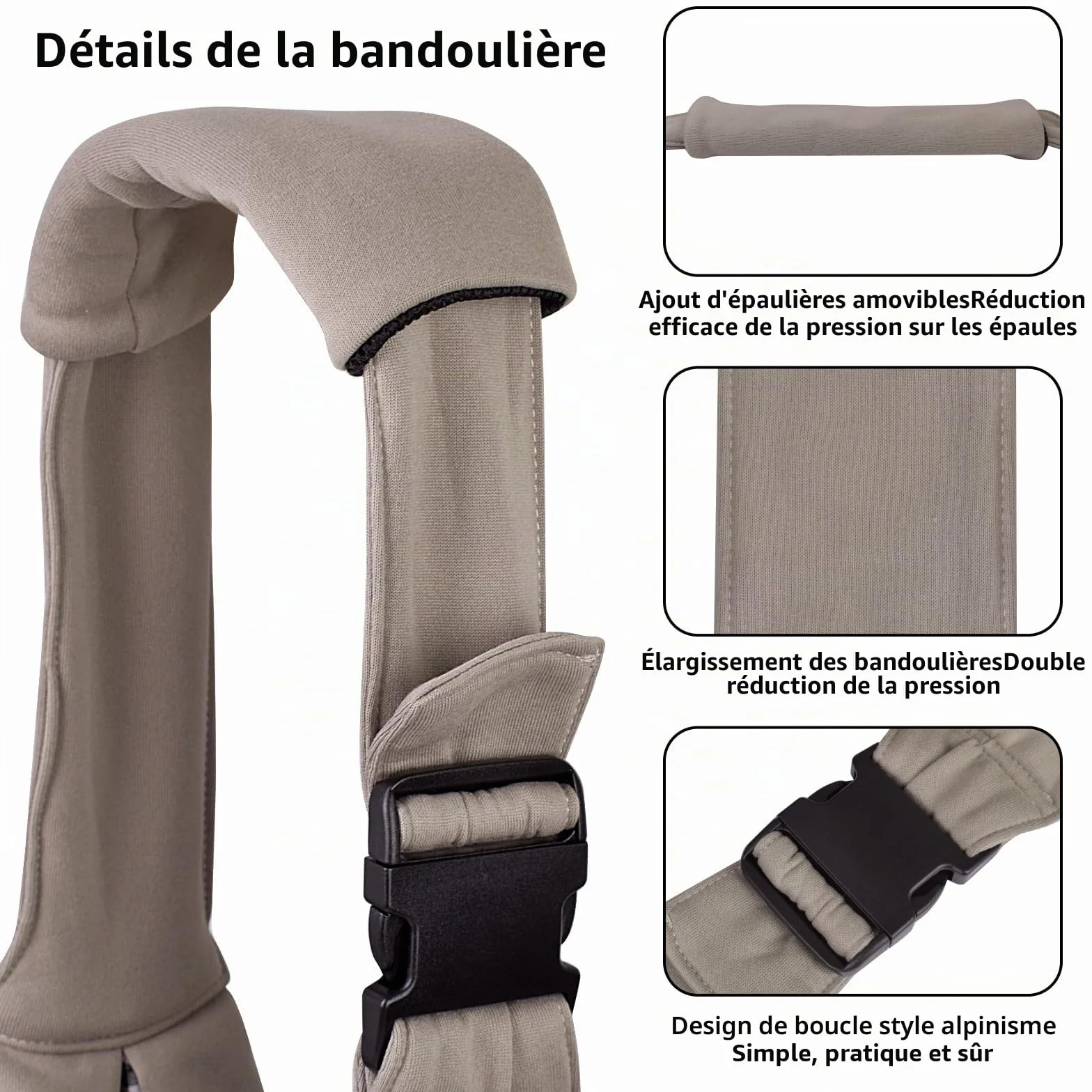 CUBY Sac de transport pour chiot réglable et réversible bandoulière protection ceinture sécurité poche zippée