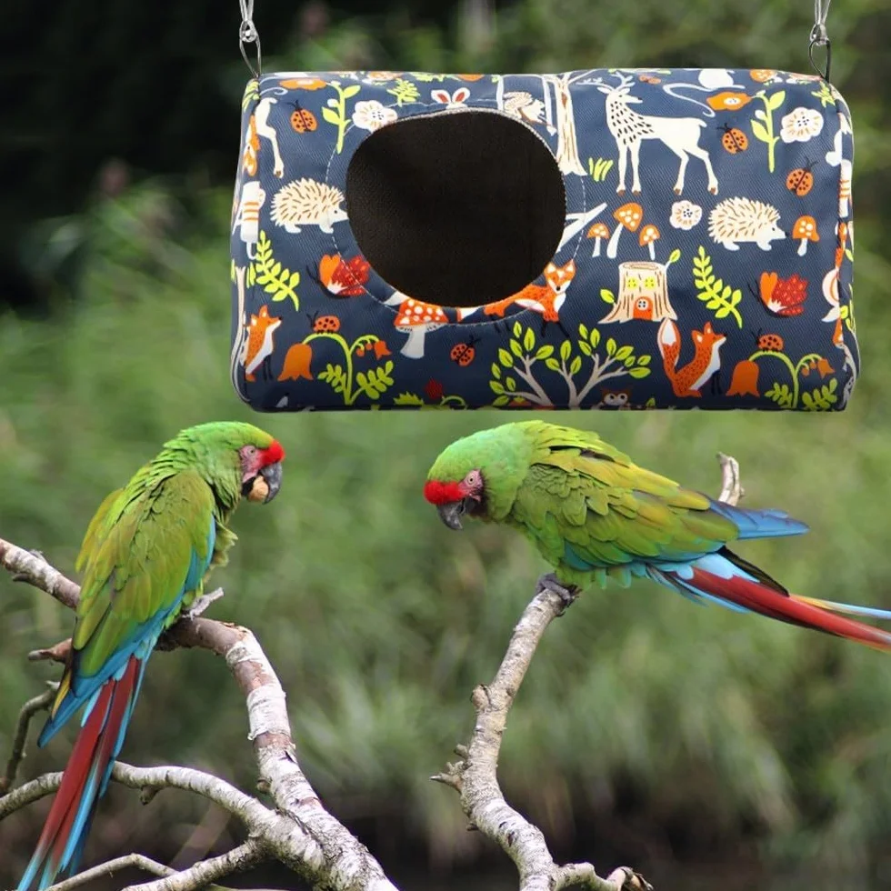 Hamac Oiseau Perroquet Lit Nid Suspendre Respirant pour Perruches Gris d'afrique Inséparable