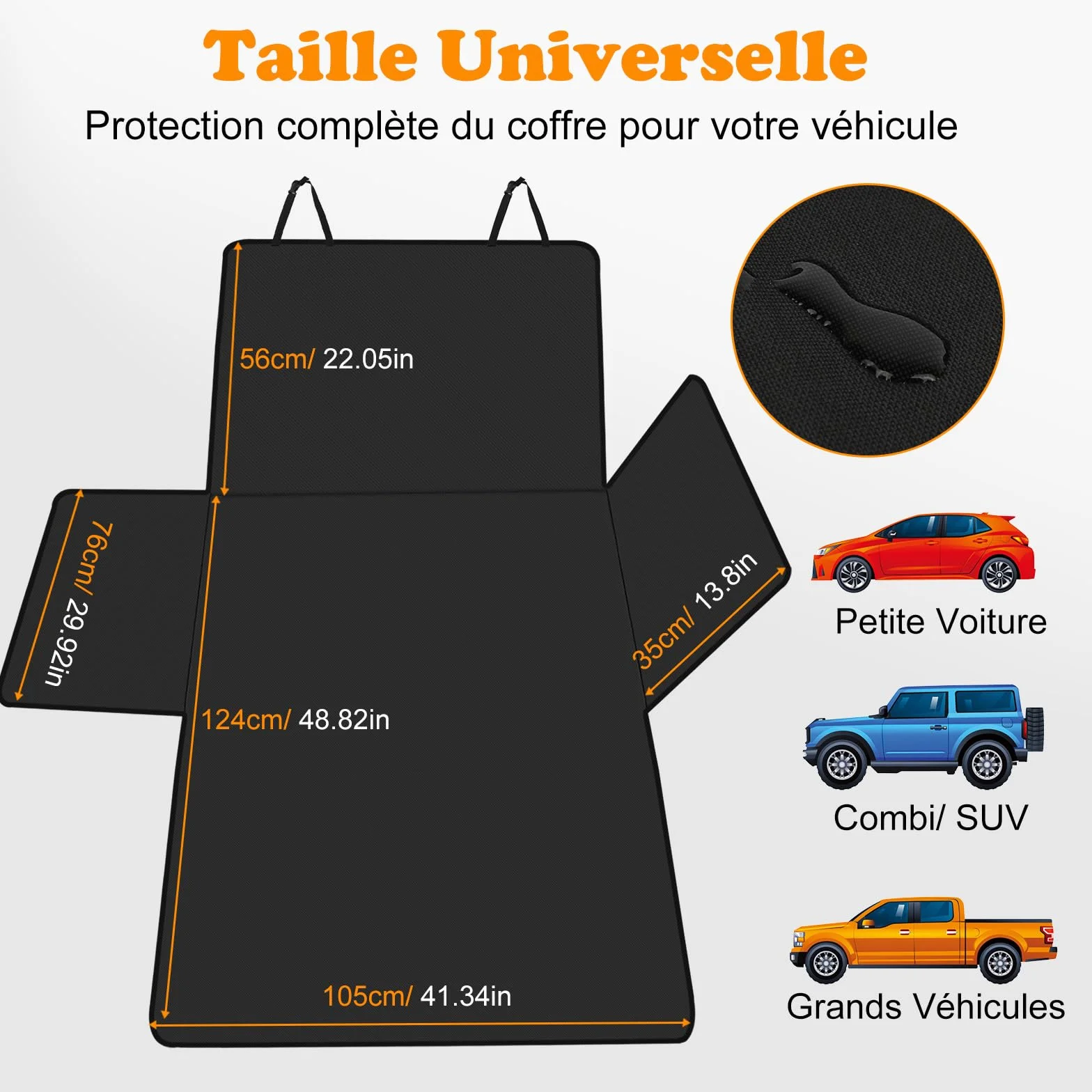 Protection Coffre Voiture Chien Universelle avec Protection Latérale, Housse Imperméable Résistant aux Rayures pour Voiture Camion SUV