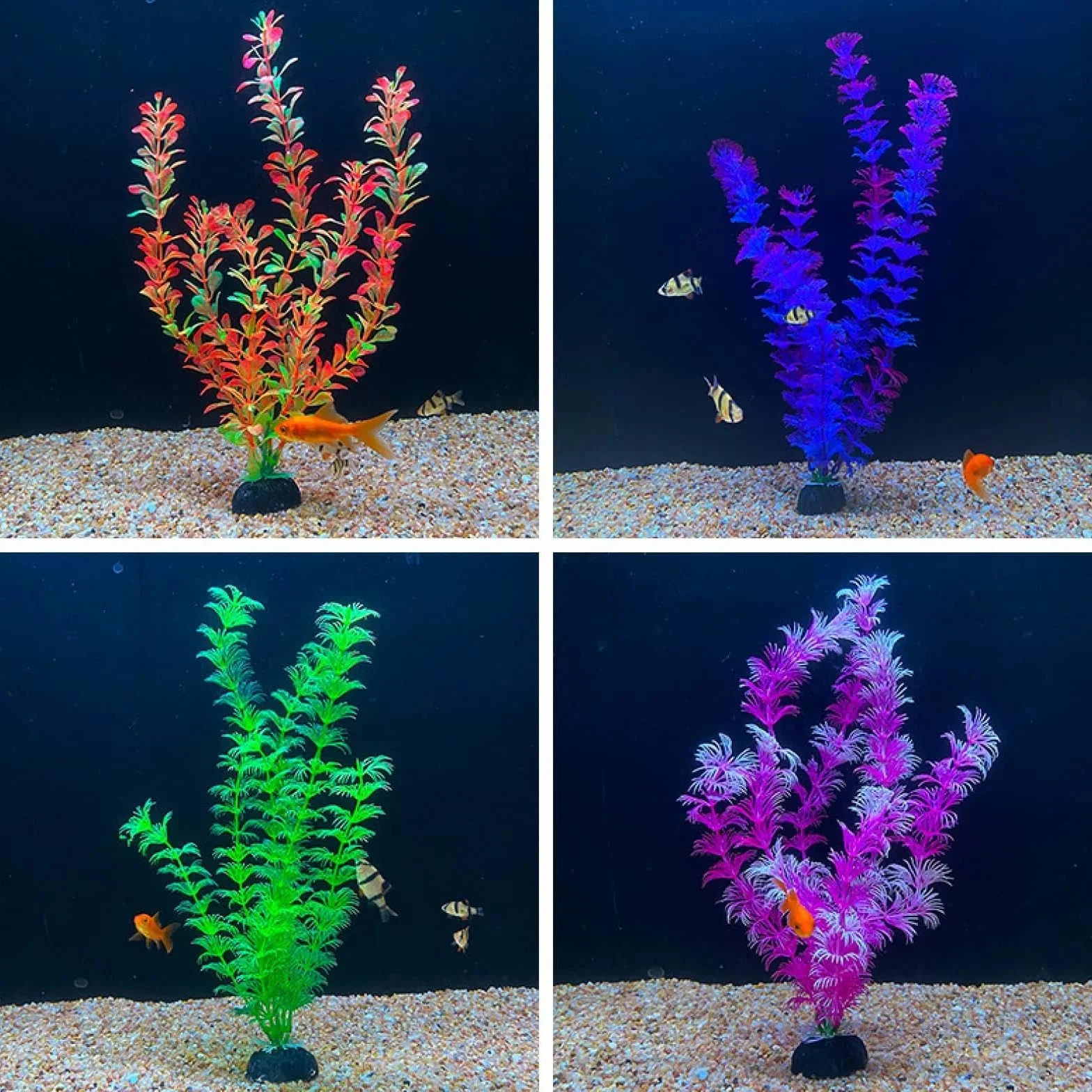 Plante Aquarium Artificielle 23 cm Décorations Aquarium Plantes Hydroponiques Simulation Base Epaissie
