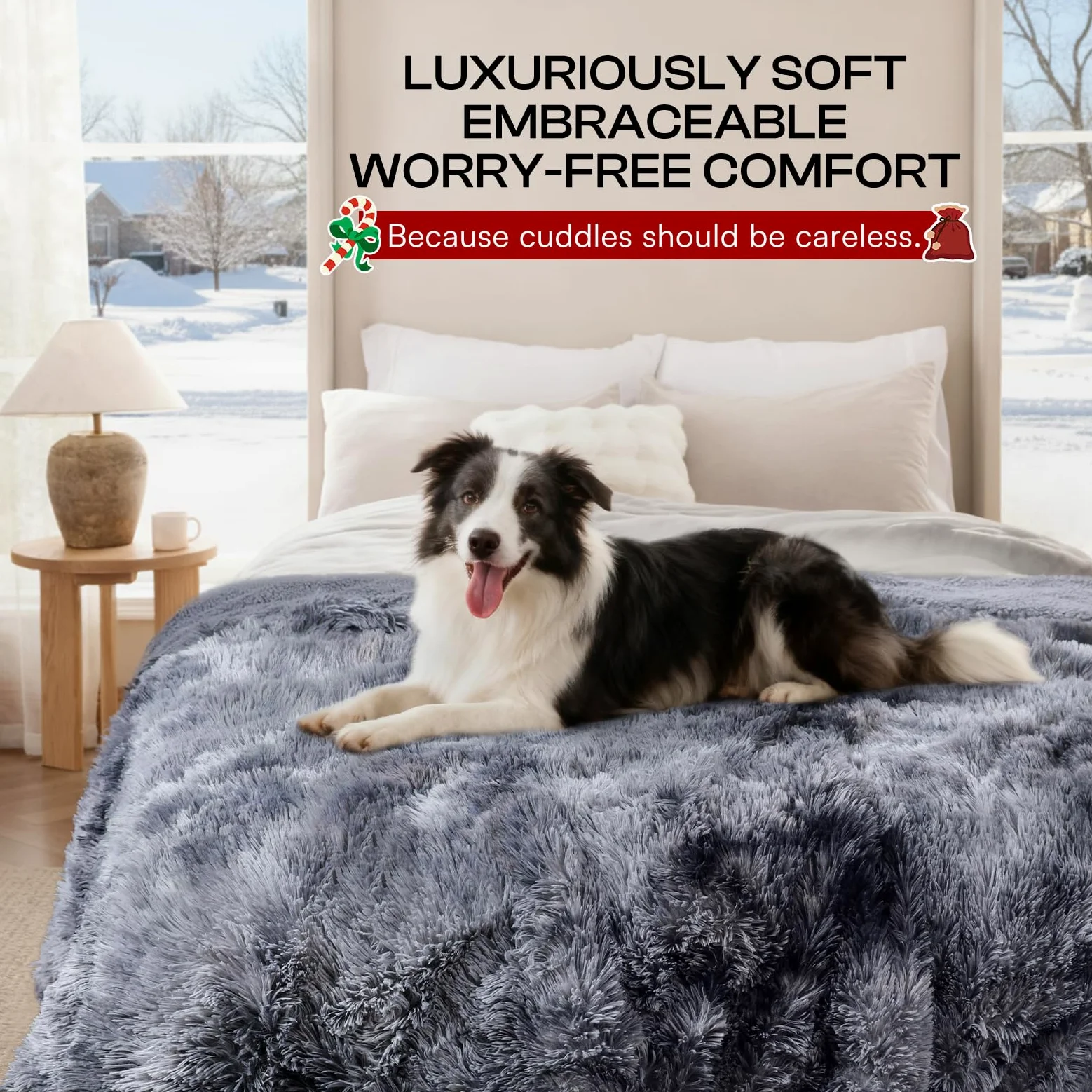 Luciphia Grande Couverture imperméable pour Chien et Animal de Compagnie – Housse de Protection de Meubles à Poils Longs et apaisantes en Fausse Fourrure pour Animal de Compagnie, Lavable et