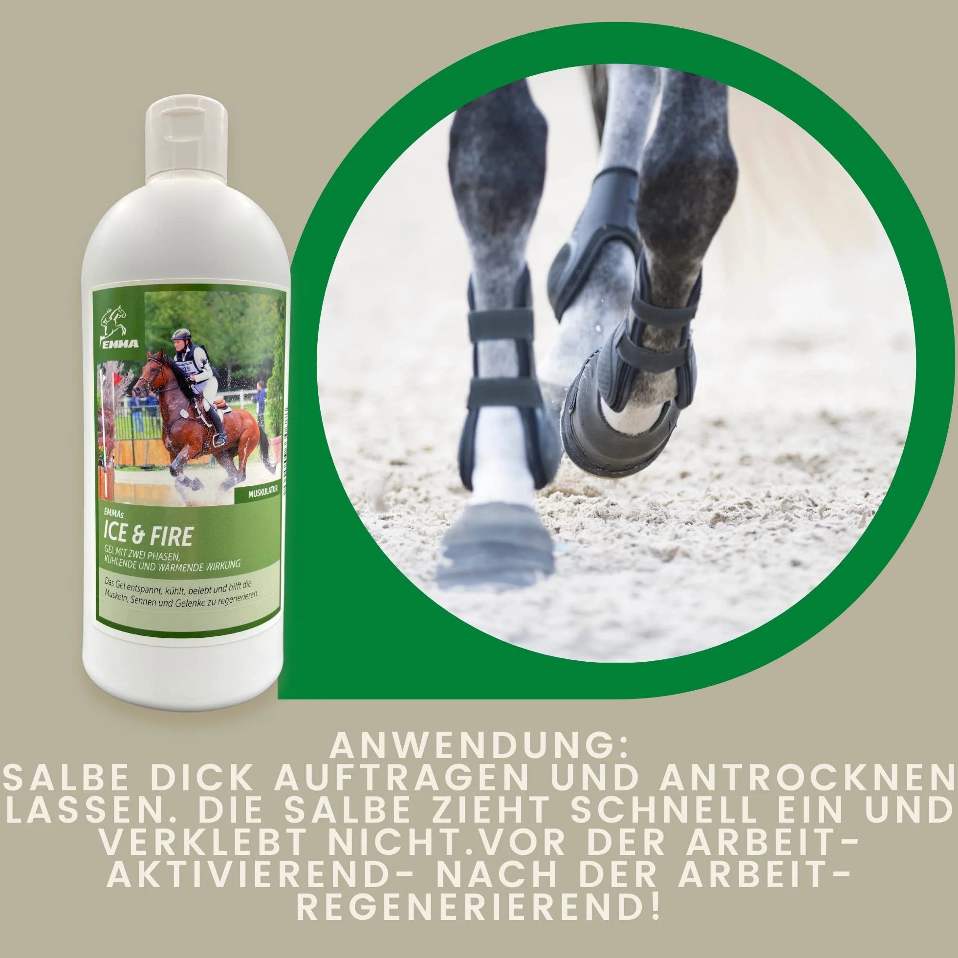 Baume de cheval rafraîchissant 500ml Gel à l'arnica Gel extra fort I Horse Balm Tendons, ligaments & muscles I Pommade pour chevaux à l'arnica Crème Gel de massage pour les muscles pour cheval chien
