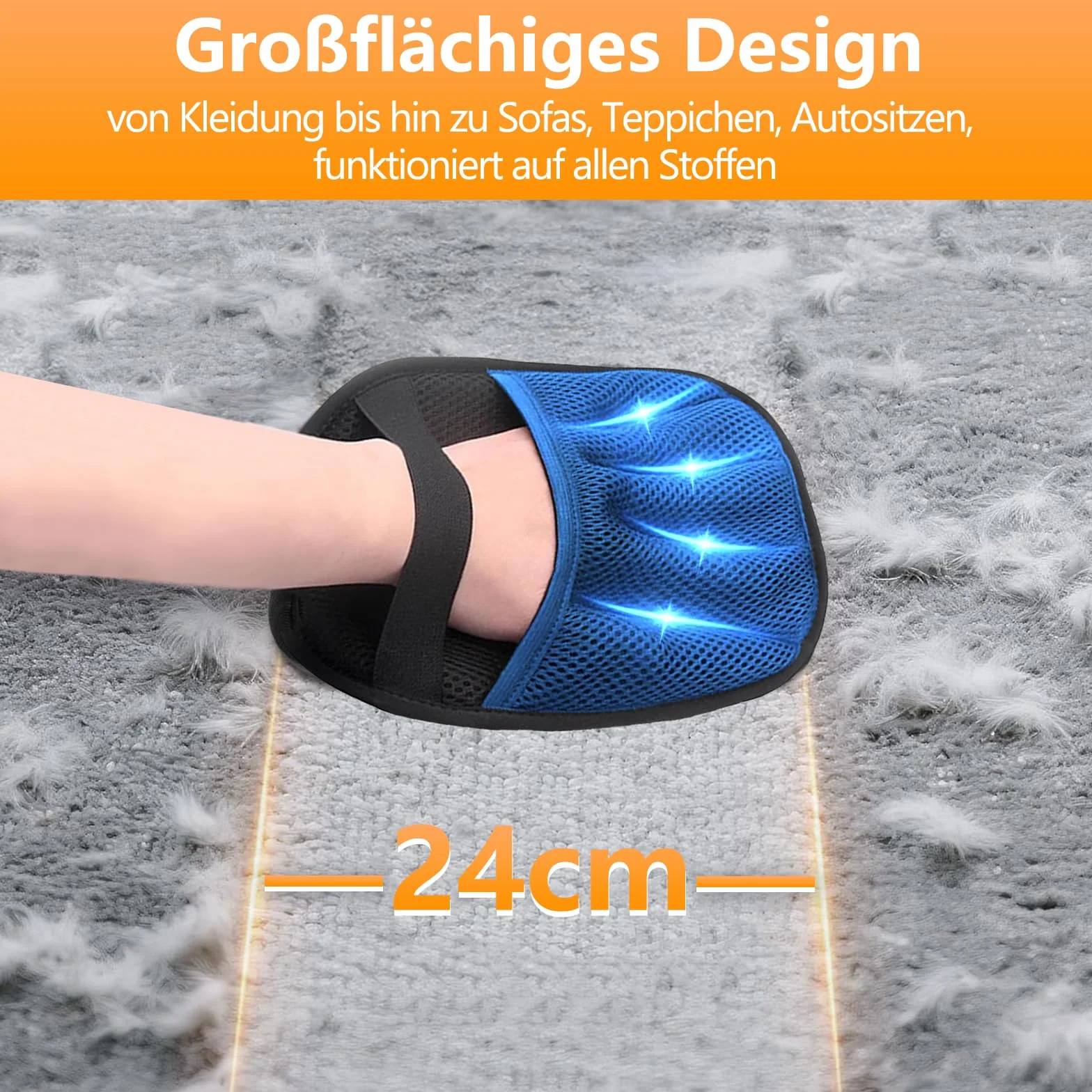 Gant Anti Poils Animaux Épaissi Électrostatique Anti Poil Chat Chien Réutilisable Écologique Bleu Foncé