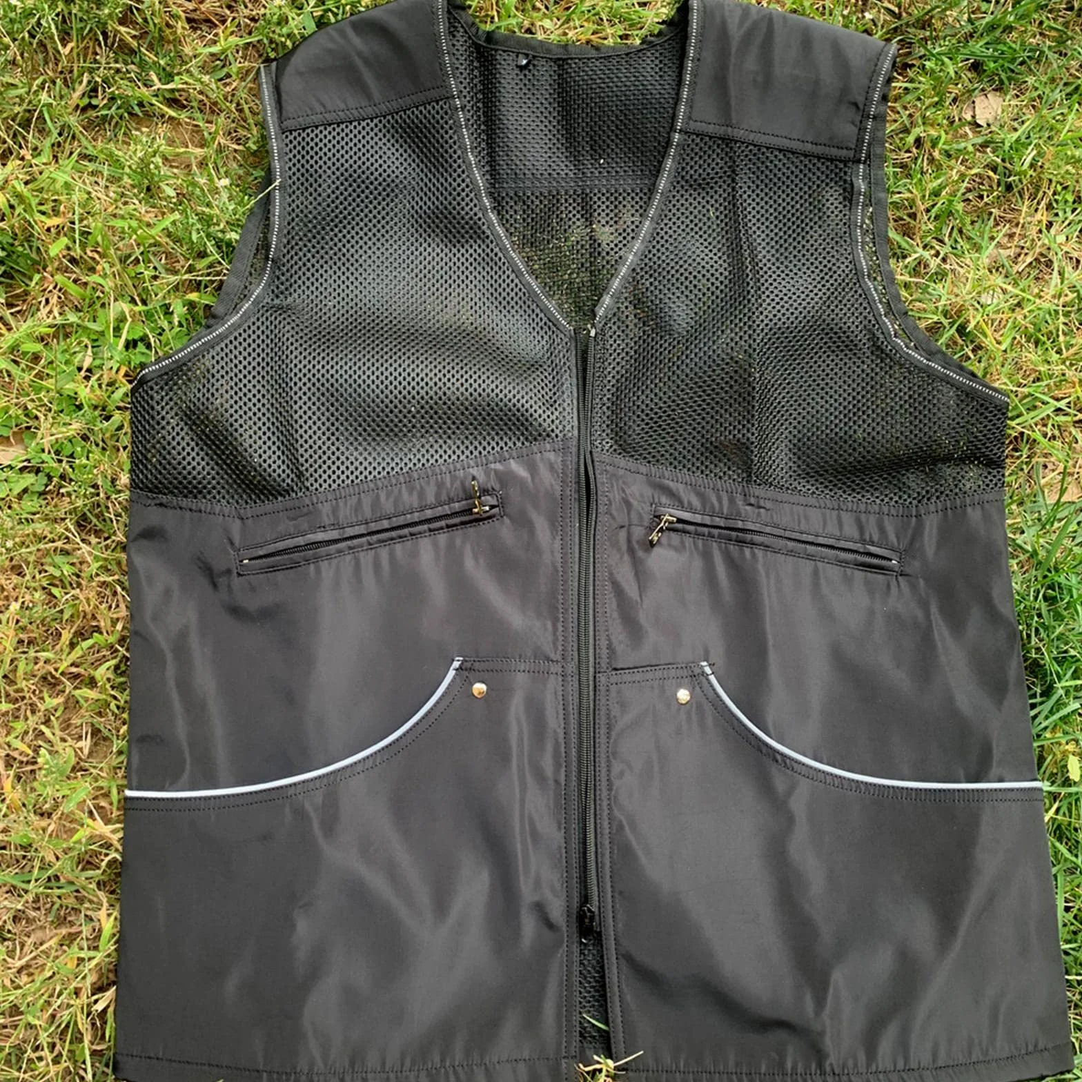 Colcolo Gilet de dressage pour chien Respirant Summer Zipper Vest Dog Handler Trainer XXL Noir