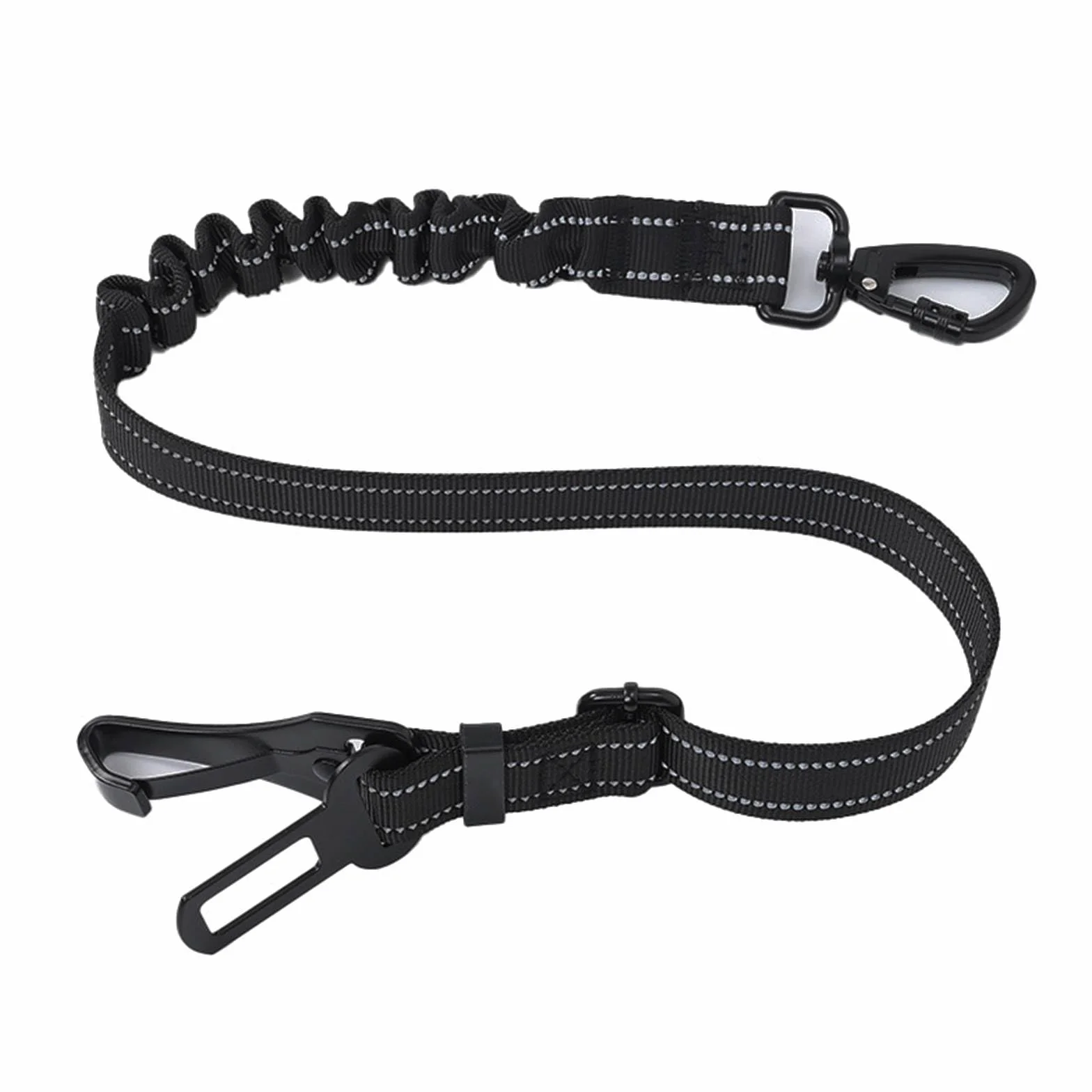 Ceinture securite Chien Voiture, Harnais Laisse Voiture Chien Attache avec Absorption des Chocs élastique et Mousqueton en métal pour Tous Les Chiens et Chats