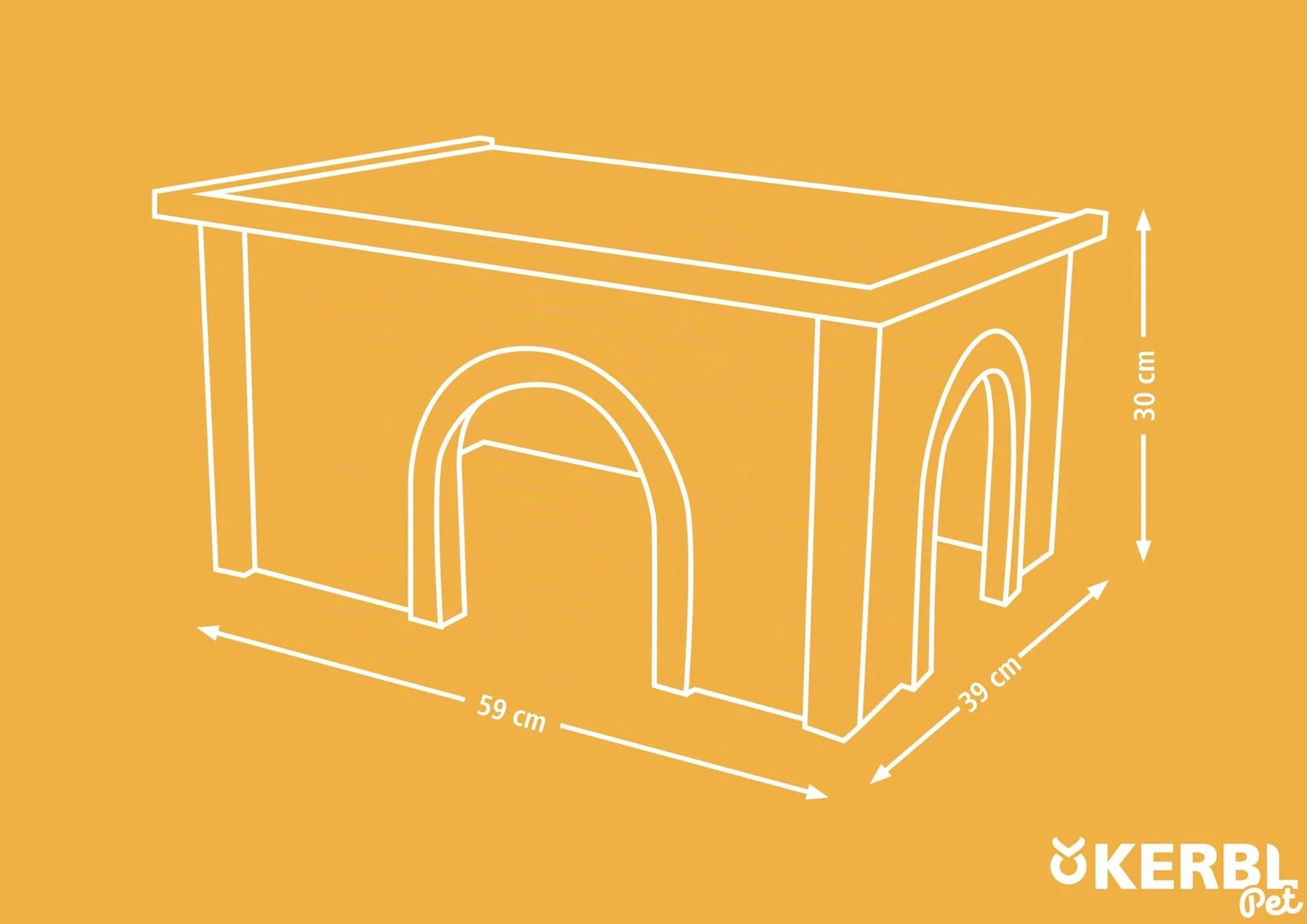 Kerbl Rodent House XL 64x42x10 cm couleur bois