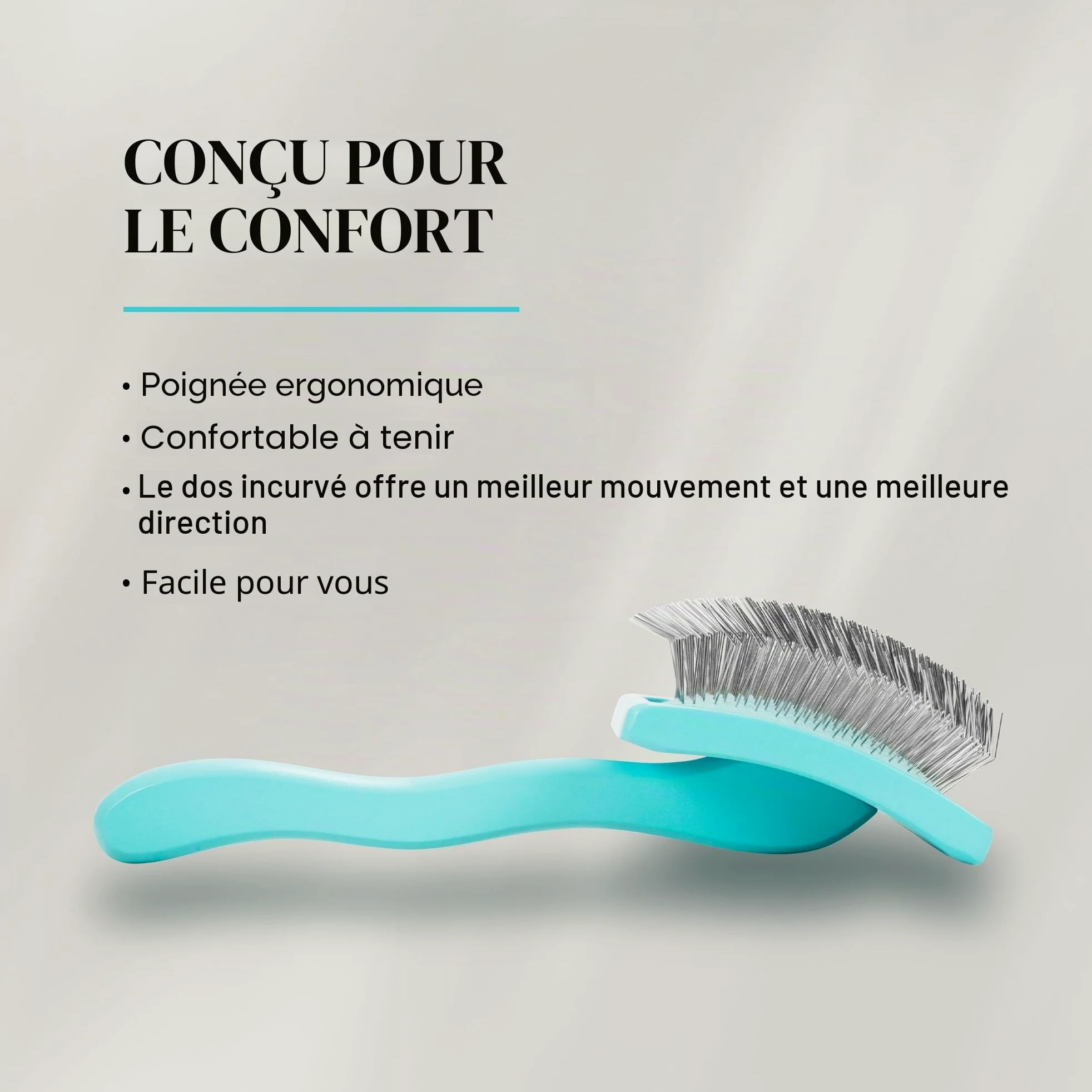 Chris Christensen Big G Brosse à démêler pour chiens (dorés, labradoodles, caniches), toilettez comme un professionnel, style démêlant en peluche, permet d'économiser du temps et de l'énergie, bleu