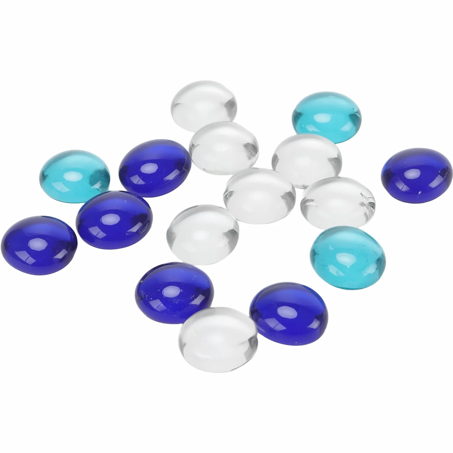 PINGEUI Lot 500 galets en verre décoratifs 17-19 mm transparent bleu mer pour vase aquarium pot fleurs