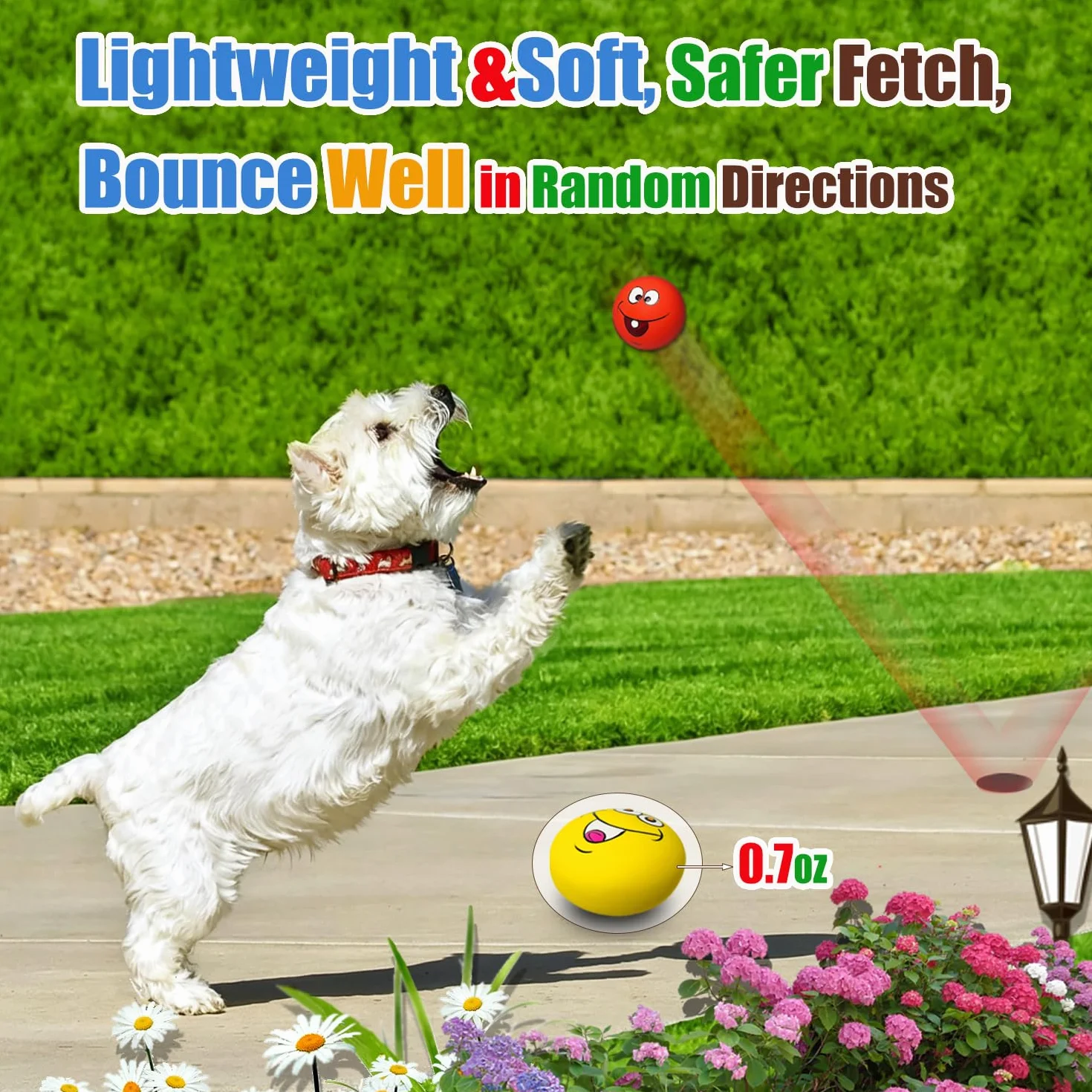 HOLYSTEED Jouet Chien Couineur Latex Balle Sourire 6 pièces