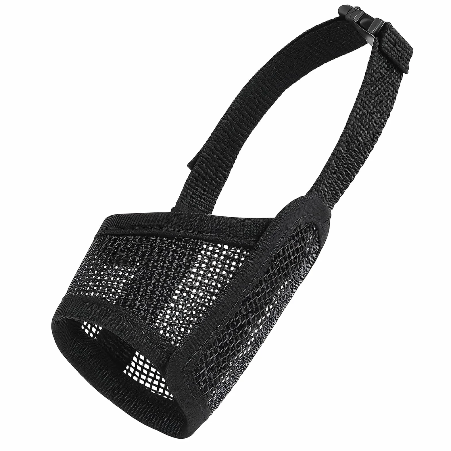 Muselière pour Chien Muselière Souple Réglable avec Sangles Velcro Museliere Anti Aboiement Morsure pour Petits et Moyens Chiens Jack Russell Terrier Corgi Shiba Inu (Noir,16-20cm)