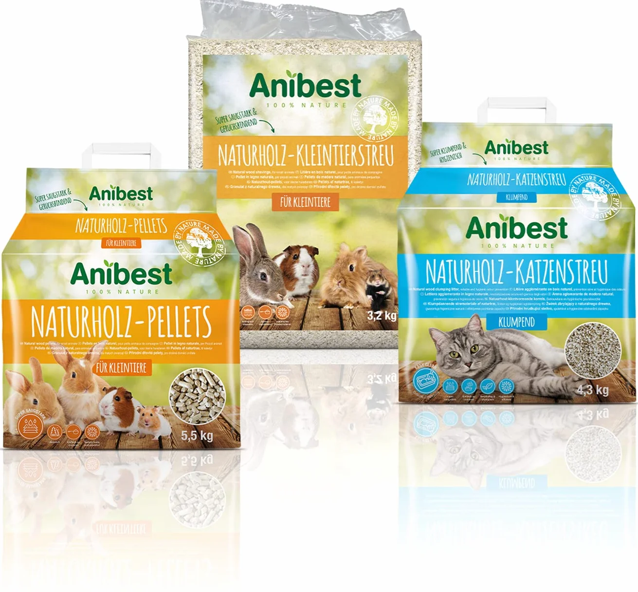 Anibest Copeaux de Bois pour Petits Animaux 3.2KG