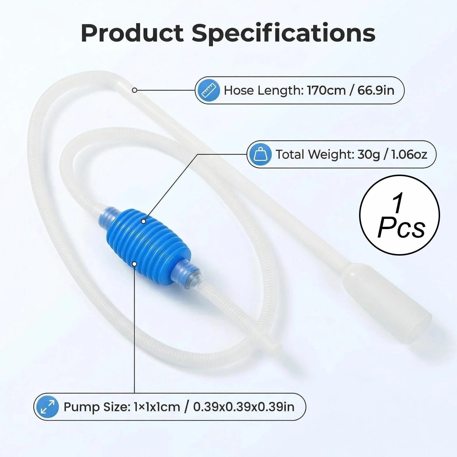 Nettoyeur d'Aquarium - Kit Pompe avec Siphon et Filtre à Gravier