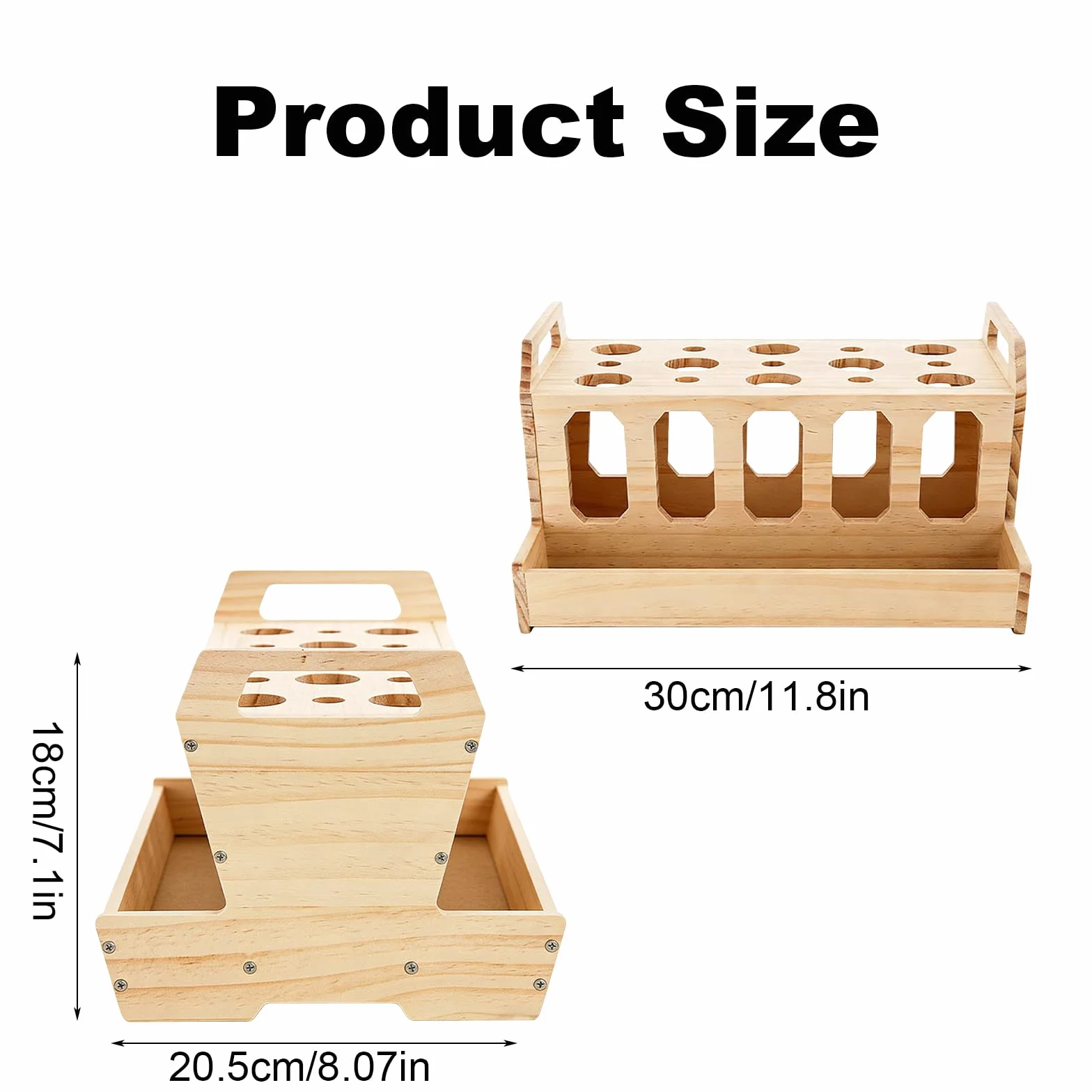 Râtelier à Foin pour Rongeurs 12x9.4x6.6 pouces en Bois Grande Capacité