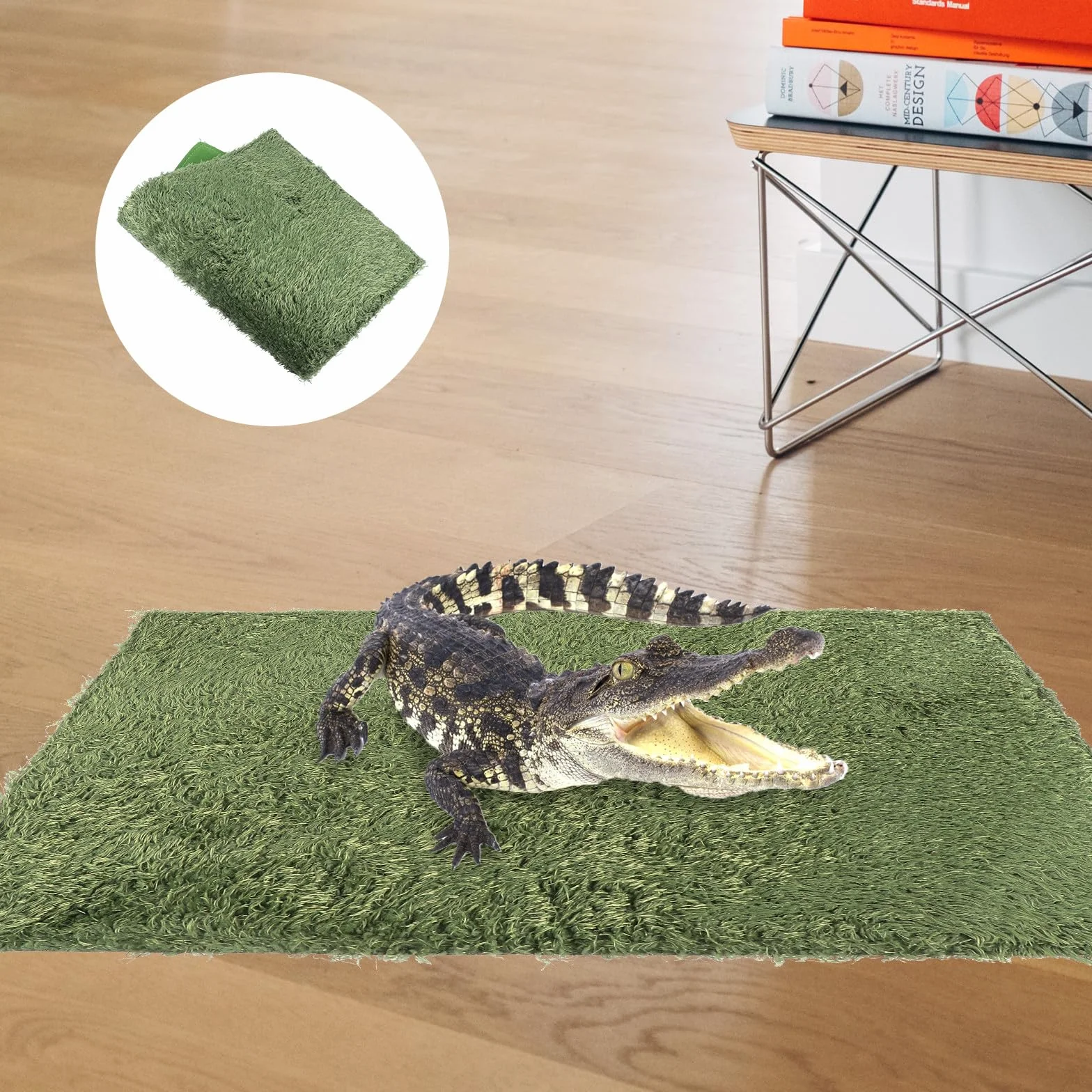 Lot de 2 Tapis pour Reptiles et Tortues en Coton Vert Imperméable Réutilisable