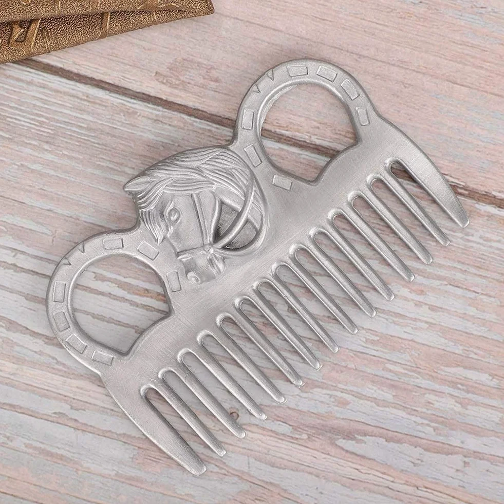 Peigne en Métal pour Crinière et Queue de Cheval, Outil de Toilettage Portable