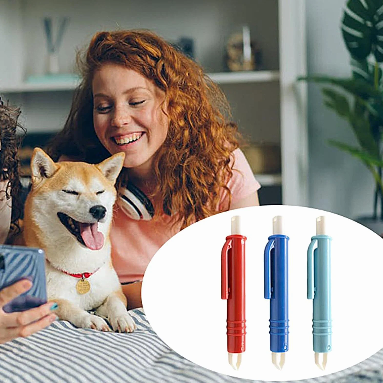 Outil d'Extraction de Tiques 3 Pièces Pince à Tiques pour Chien Accessoires Soins Animaliers