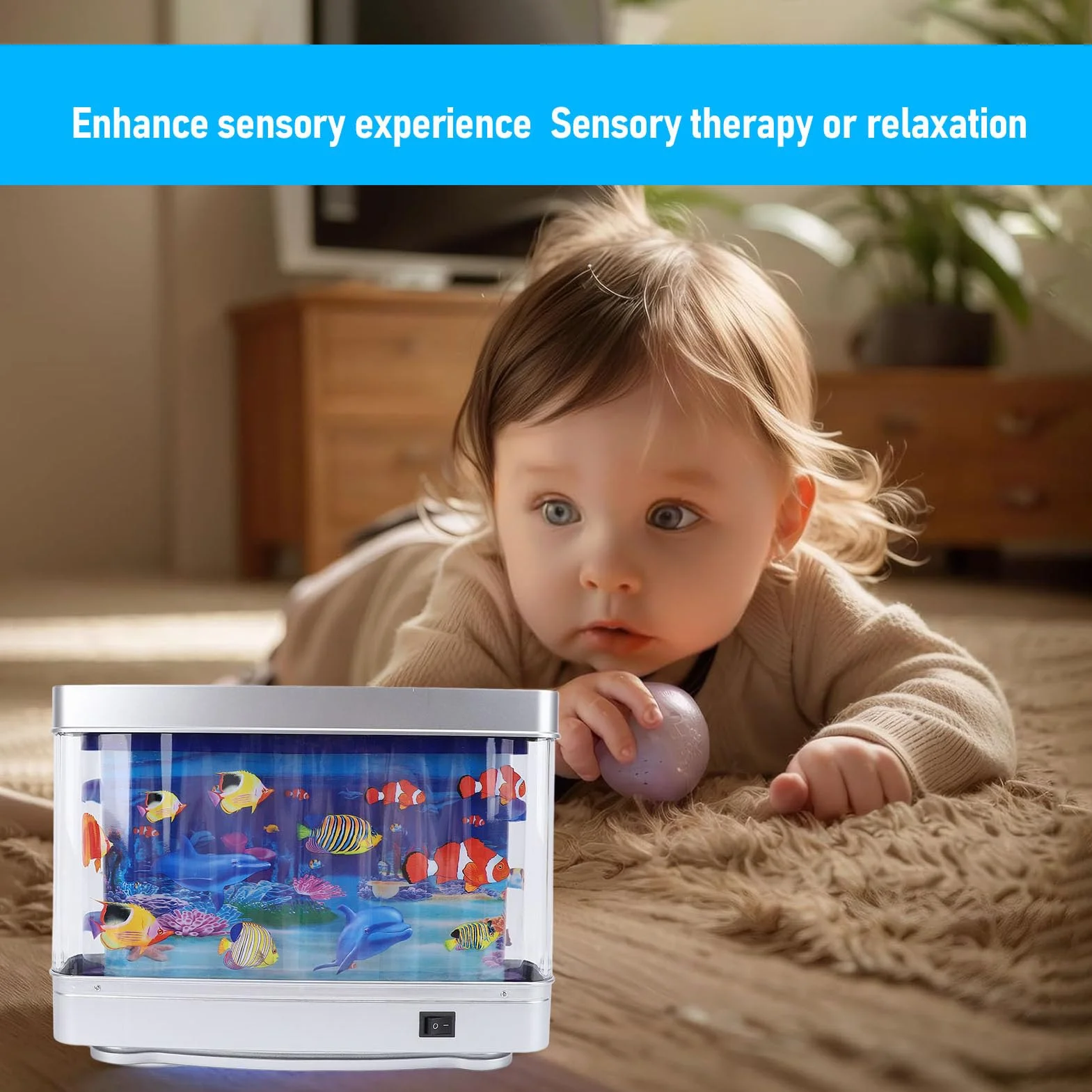 Aquarium artificiel dynamique réaliste pour enfants décoration de bureau