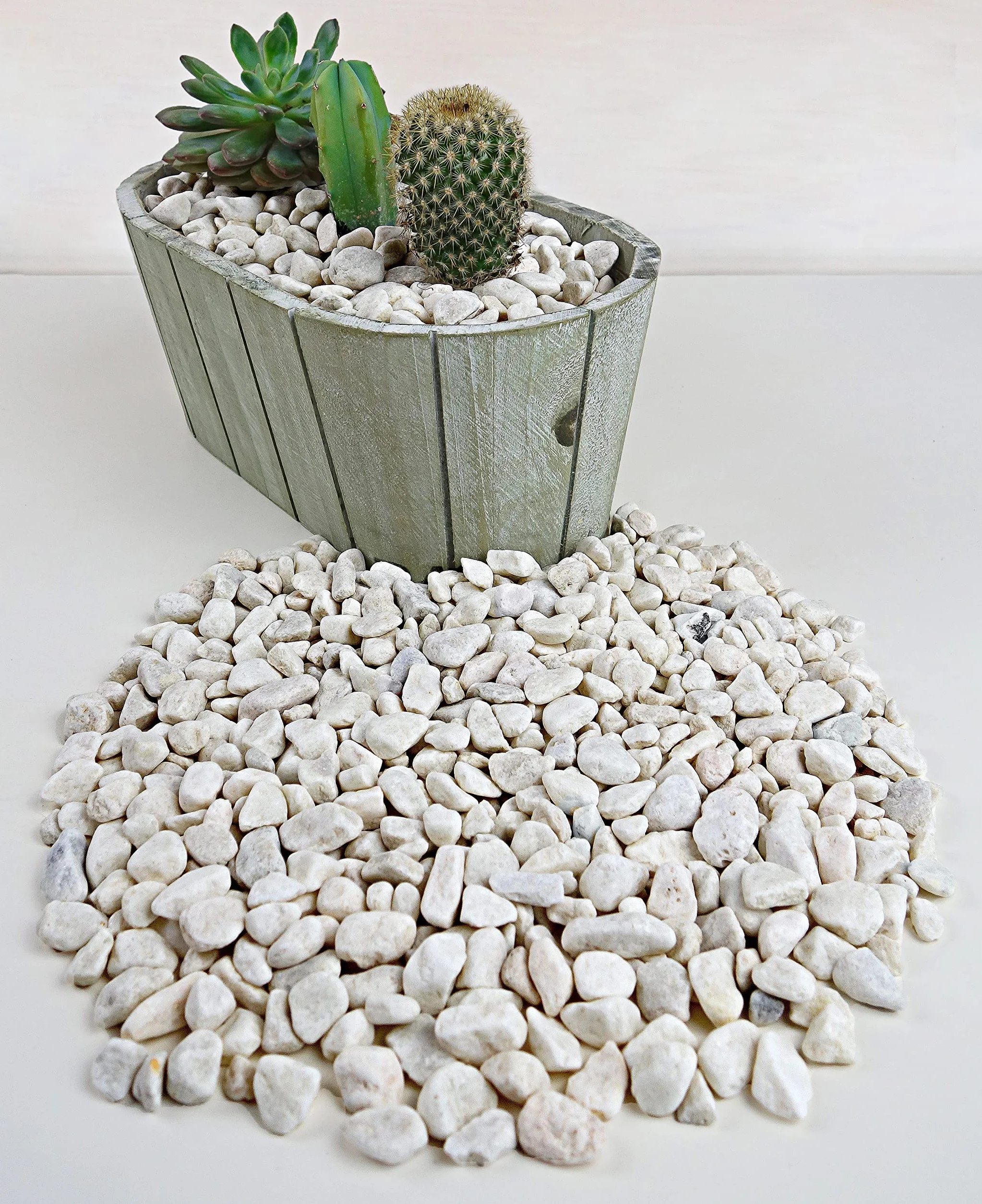 Galet Blanc 1,8kg Cailloux Décoratif Jardin Gravier Extérieur 6-10 mm