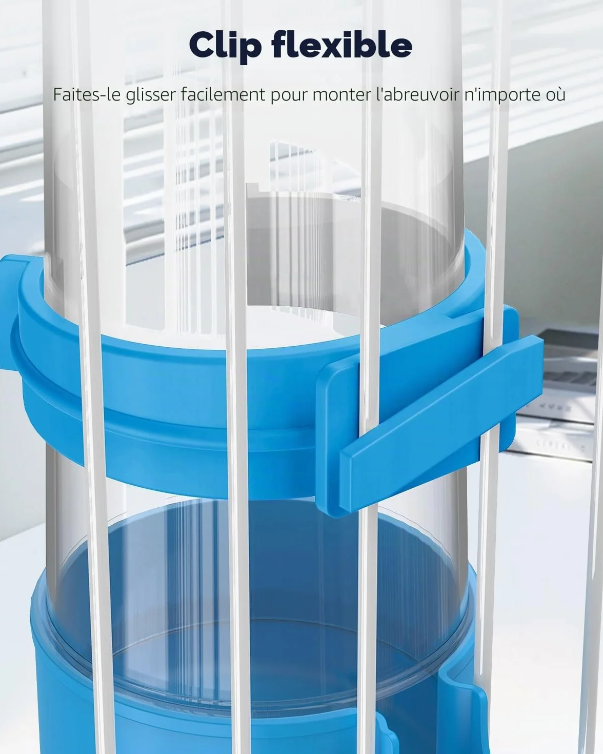 Pawfly 2 Pcs Distributeur d'eau Automatique pour Oiseaux, Mangeoire à Eau Automatique pour Oiseaux, Accessoires de Cage pour Perroquet & Hamster, Distributeur d'eau Blanc et Bleu pour Perruche