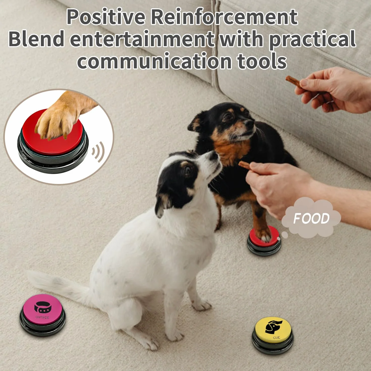 4 Boutons de Dressage pour Chien Parlant, Bouton de Communication pour Chien, Bouton Vocal avec Enregistrement de 30 Secondes, pour Apprendre à Votre Chien à Parler