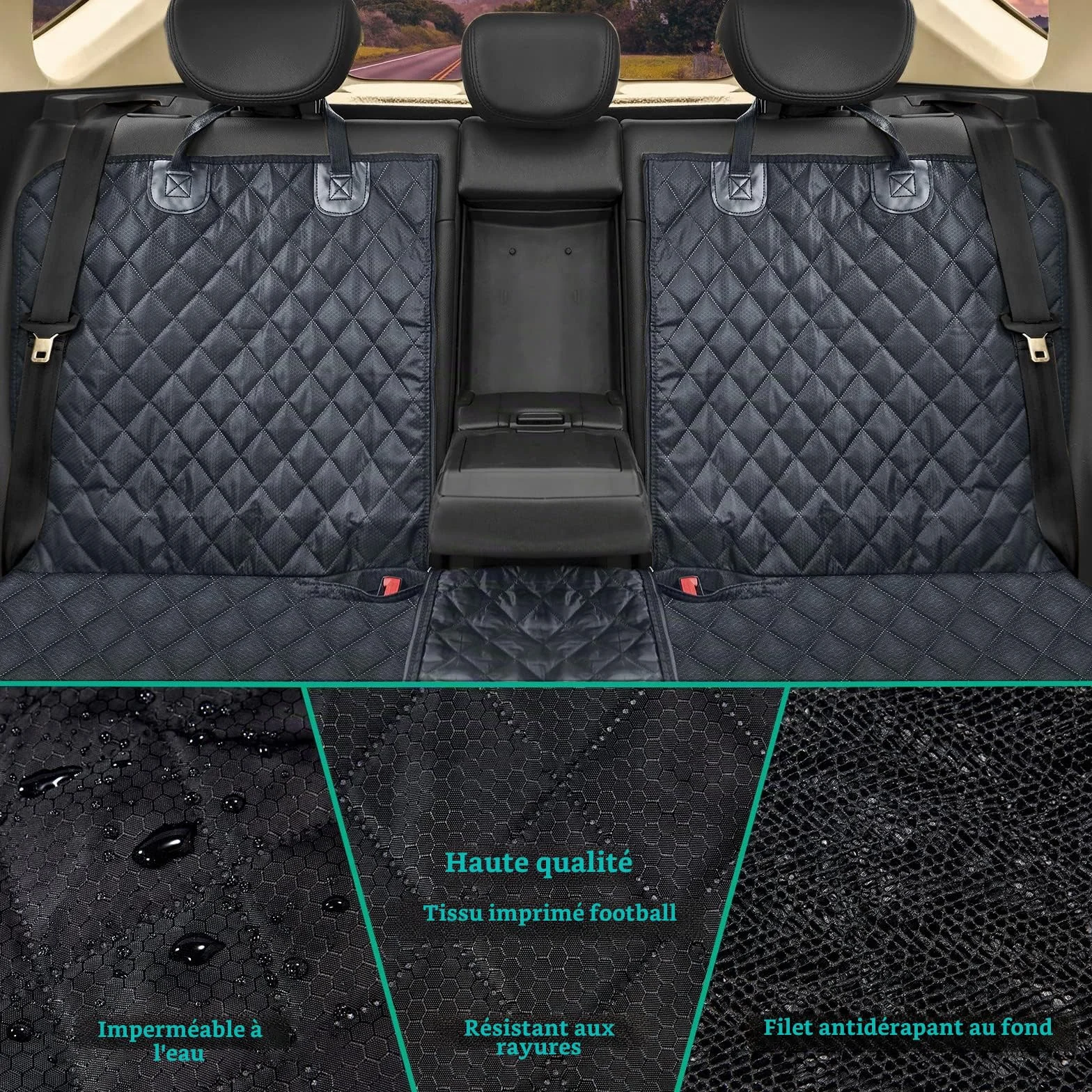 ANOSOSPECIAL Housse Protection Siège Arrière Voiture Imperméable Taille Universelle Chien
