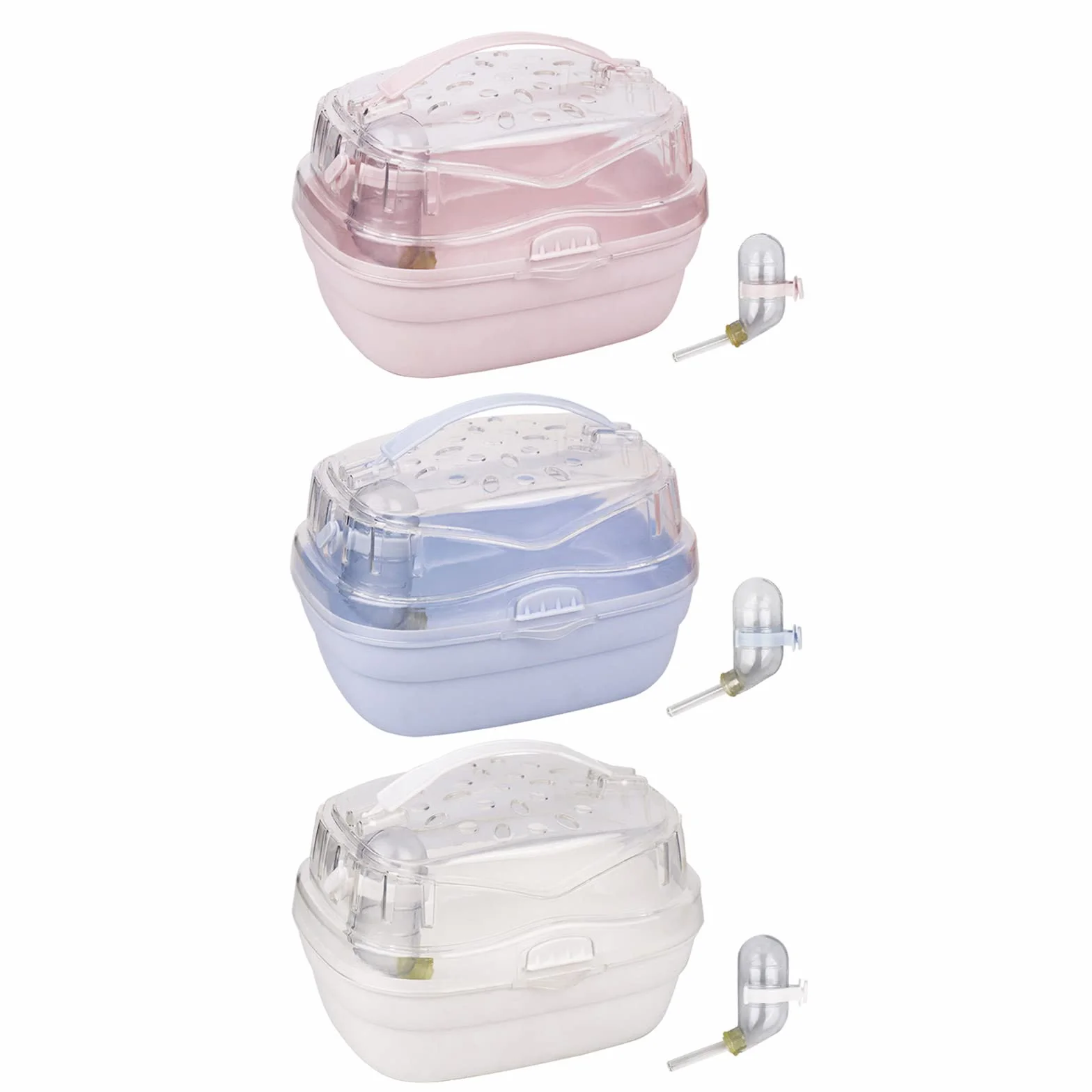 Caisse de transport pour hamster portable avec bouteille d'eau pour petits animaux