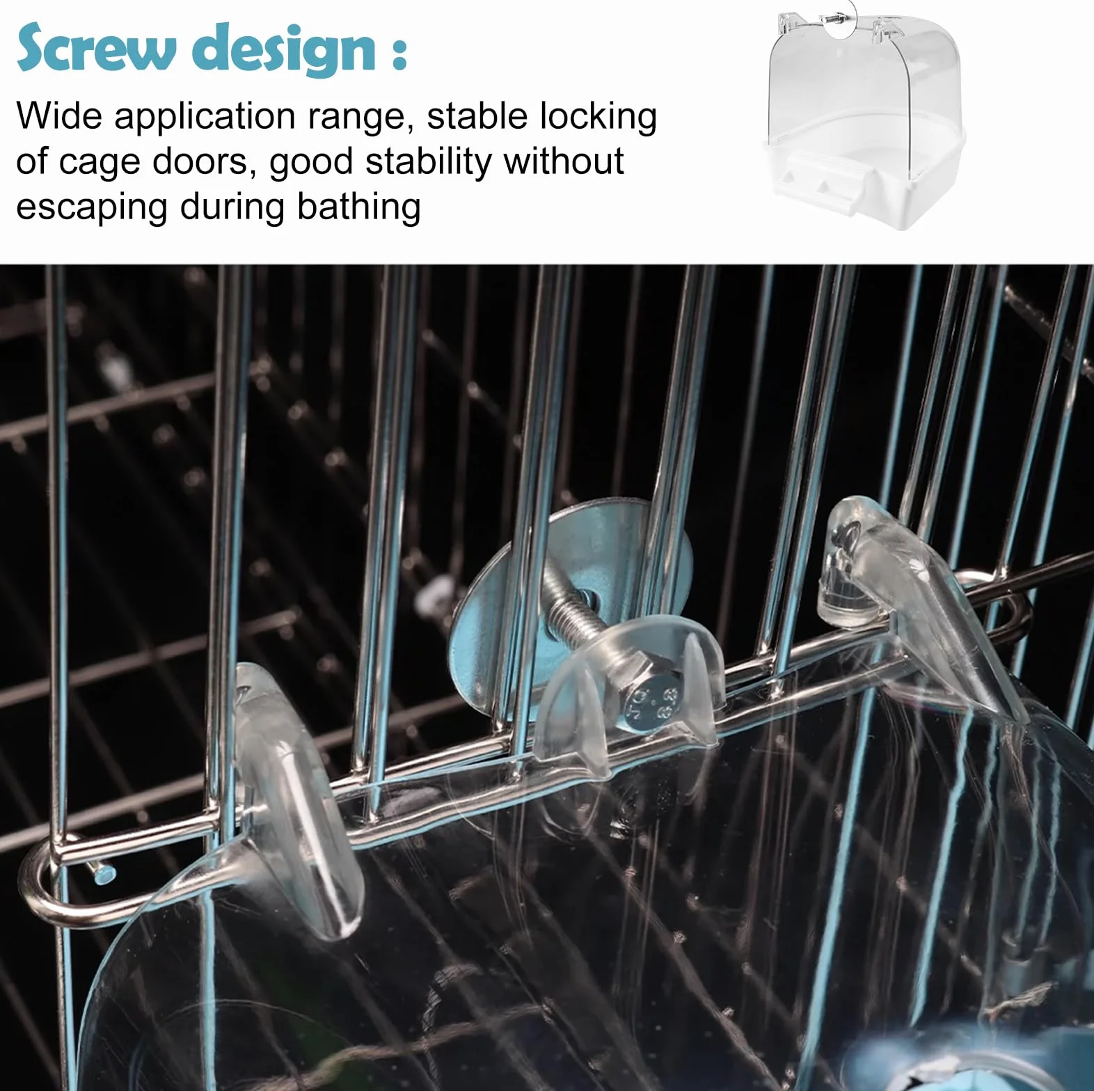 Bain d'oiseau multifonction suspendu : maison de bain pour cage à oiseaux, baignoire pour oiseaux, abreuvoir pour oiseaux, maison bol pour cage, accessoires pour inséparables, perruches,