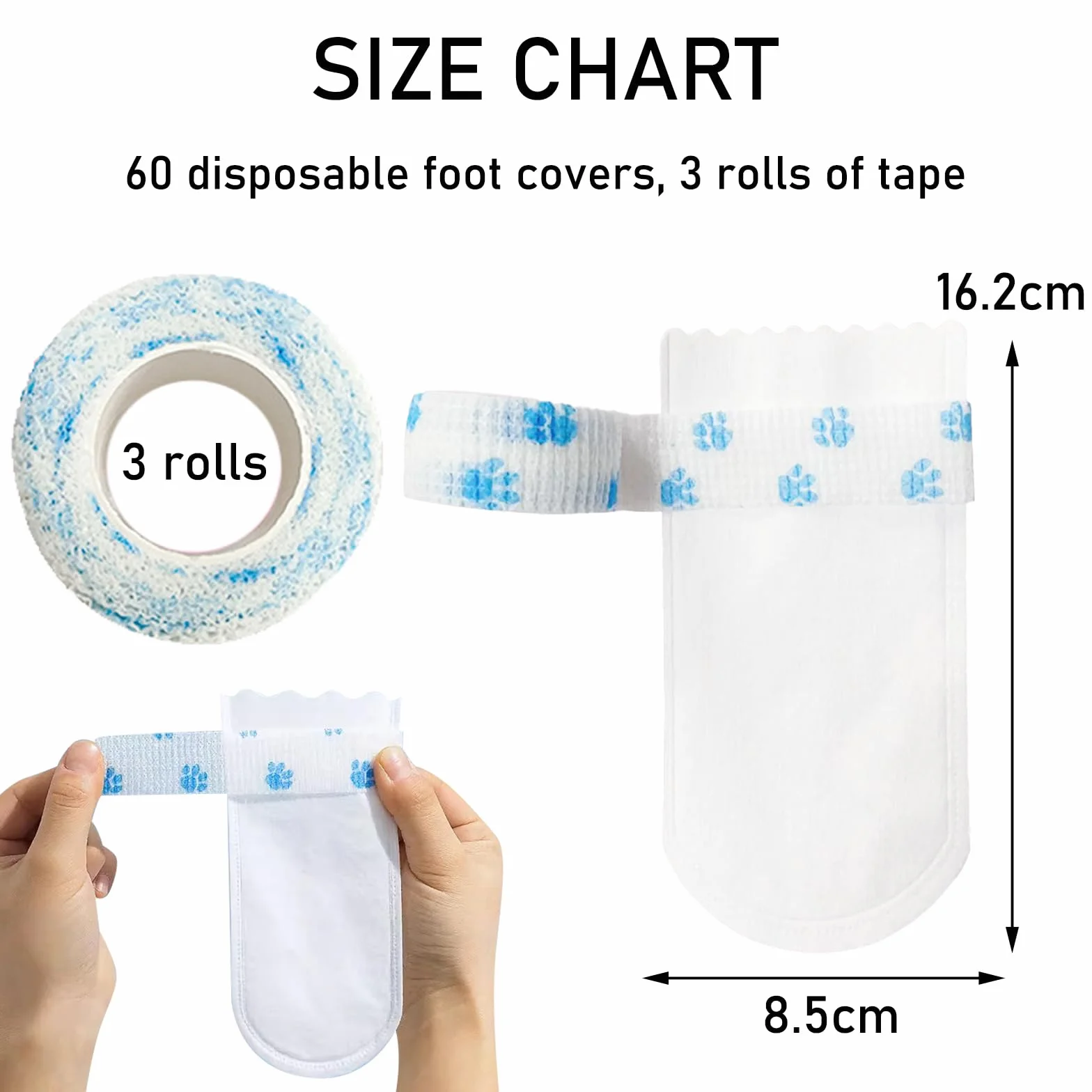 Chaussettes Jetables pour Chiens 60 Pièces, Chaussures Antidérapant, Bottes Imperméables Protection Pattes