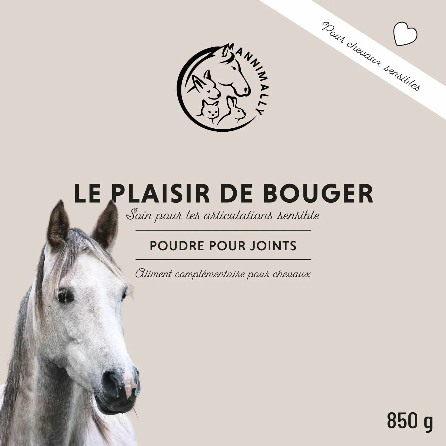 Poudre articulation cheval 850g collagène camomille MSM glucosamine acide hyaluronique chondroïtine complément alimentaire arthrose
