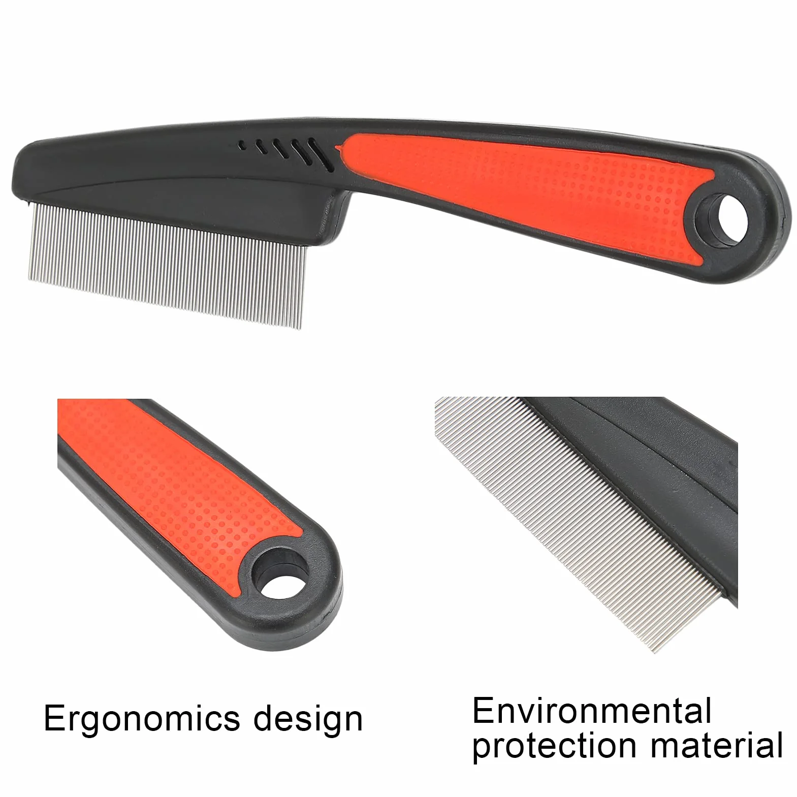 Peigne à Poux Professionnel en Acier Inoxydable pour Cheveux Longs et Courts