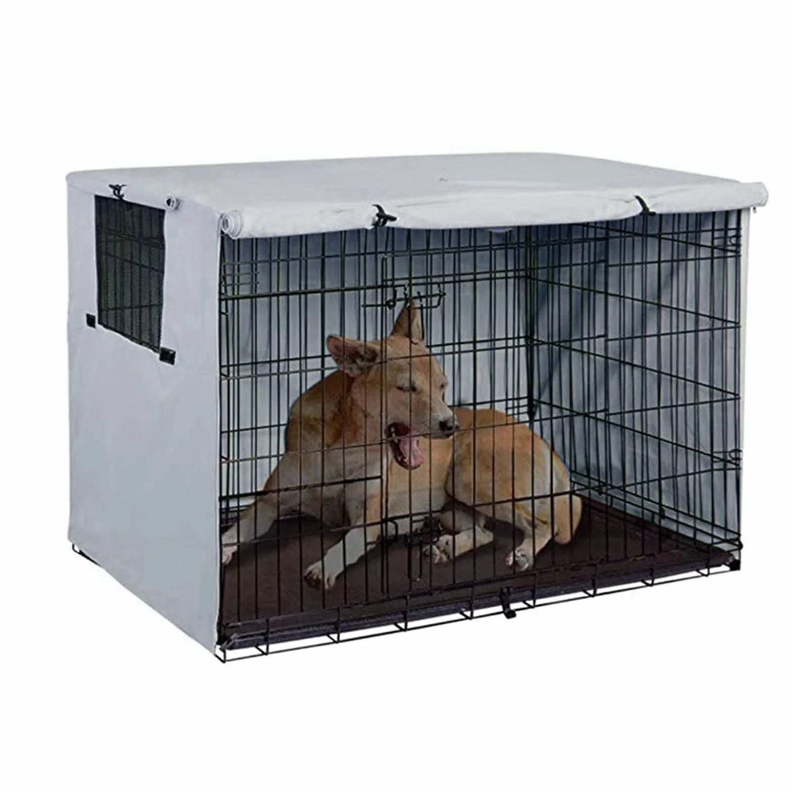 TOPINCN Housse de cage en tissu Oxford pour chien 109 x 76 x 74 cm gris