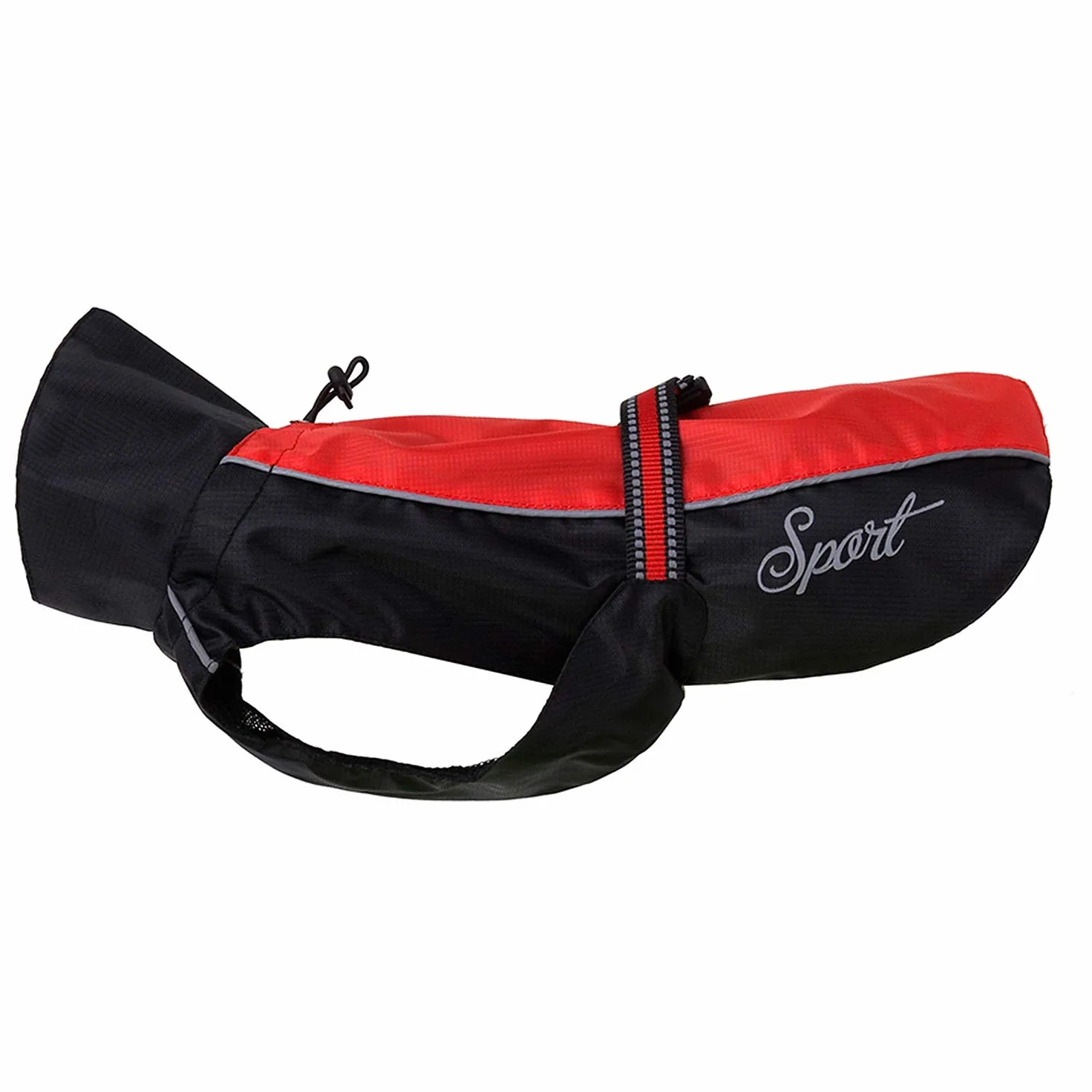 Zunea Manteau Imperméable pour Chien Moyens à Grands Réfléchissant Veste de sécurité Coupe-Vent Légère Doublée en Maille Vêtements pour Voyage/Randonnée pour Les Jours Pluie Rouge 7XL