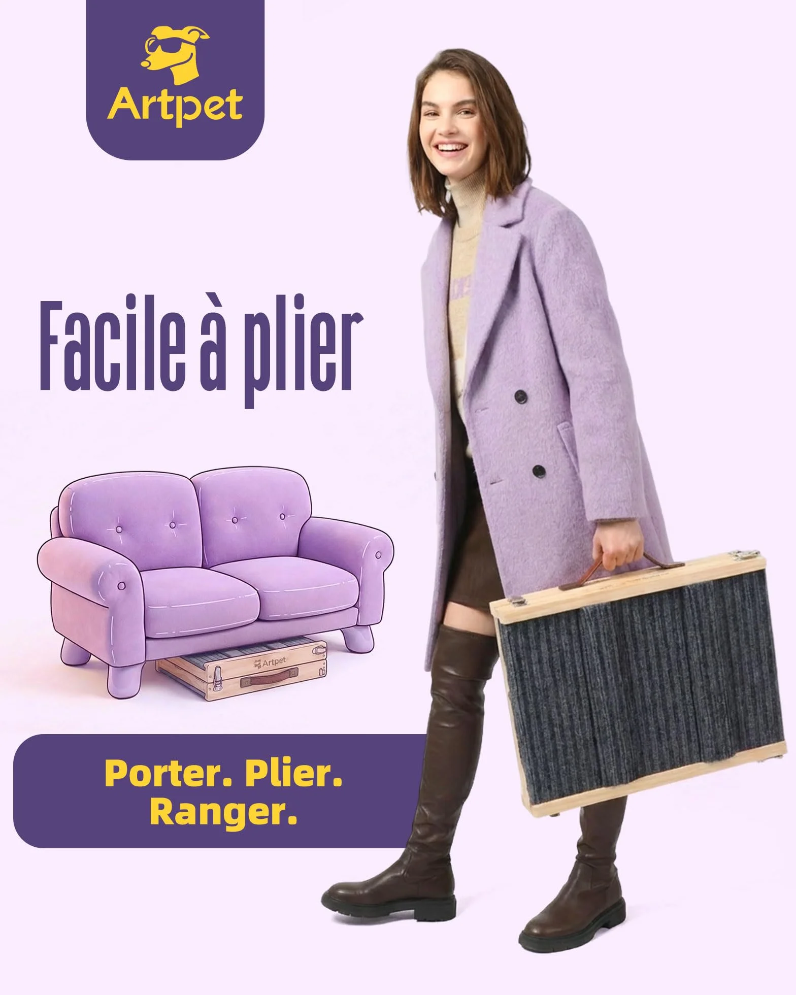 Rampe pliable antidérapante pour chien, hauteur réglable, supporte jusqu'à 15,9 kg