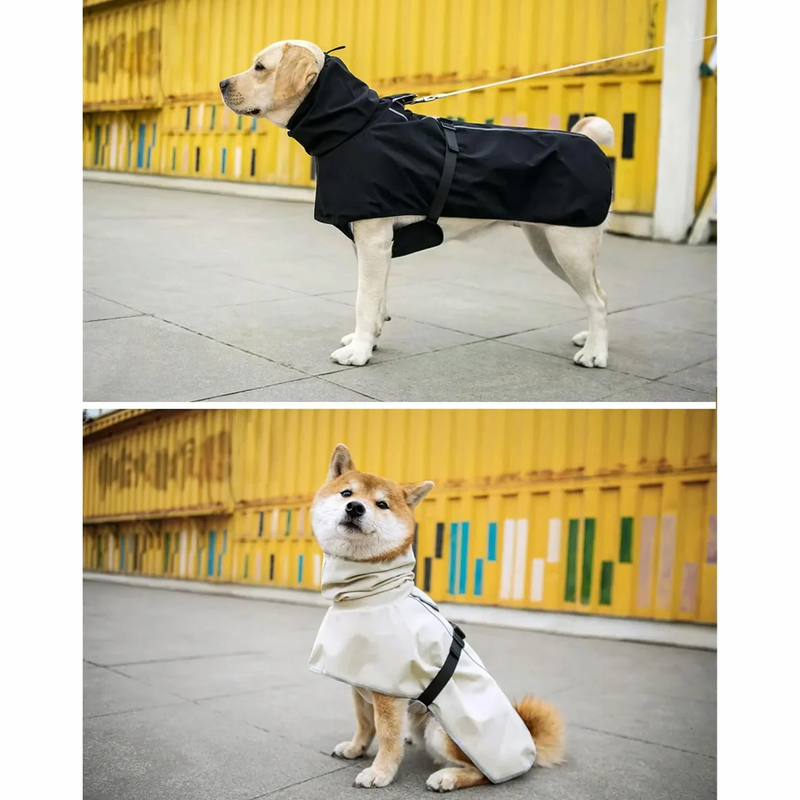 ImperméAble pour Chien Imperméable pour Chien Poncho De Pluie À Capuche Veste De Pluie Réfléchissante pour Chien Vêtements À Col Haut pour Chiens De Taille Moyenne Et Grande-noir-6xl