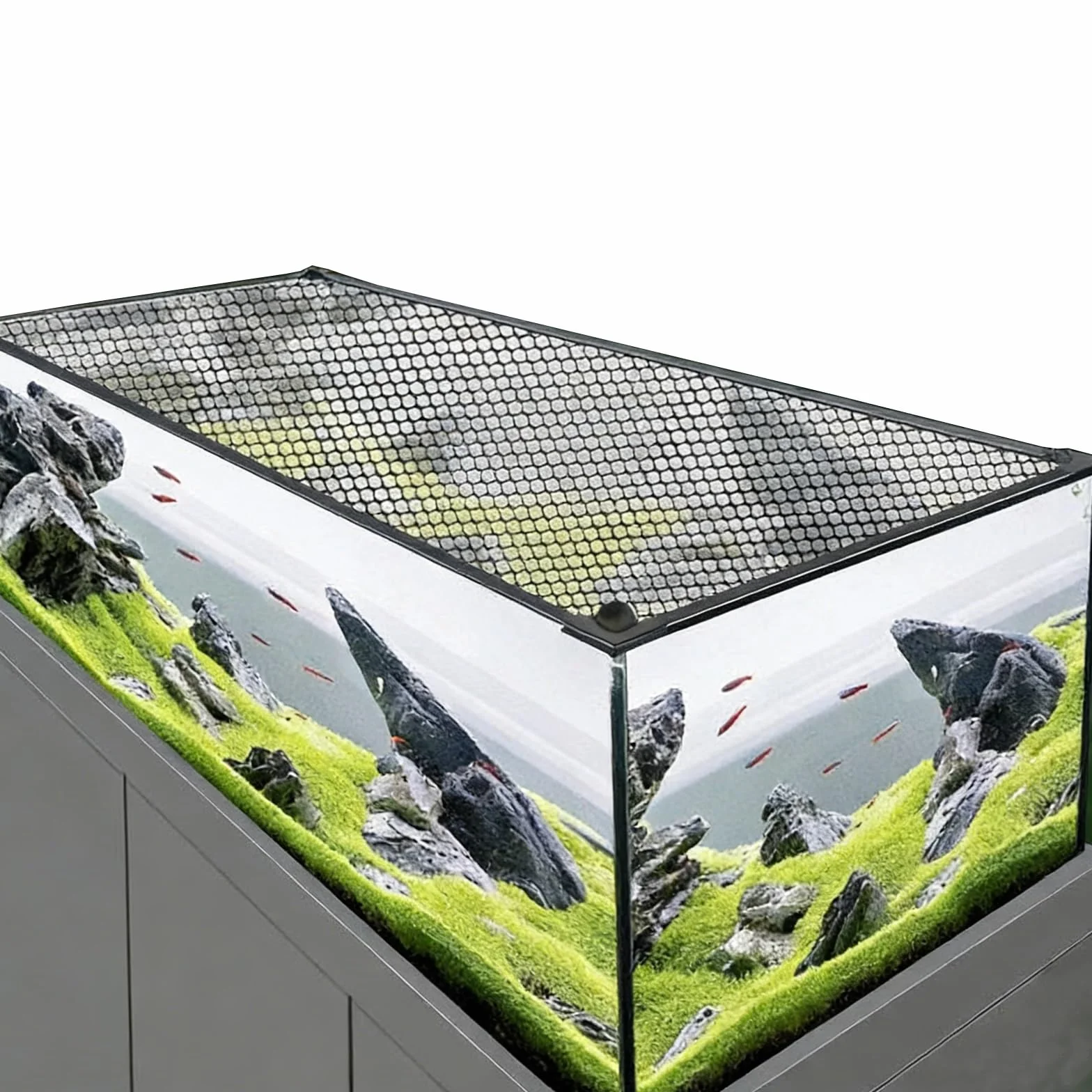 Couvercle Anti-Saut Magnétique DIY pour Aquarium 180x60cm Filet Personnalisable Terrarium Transparent Aéré