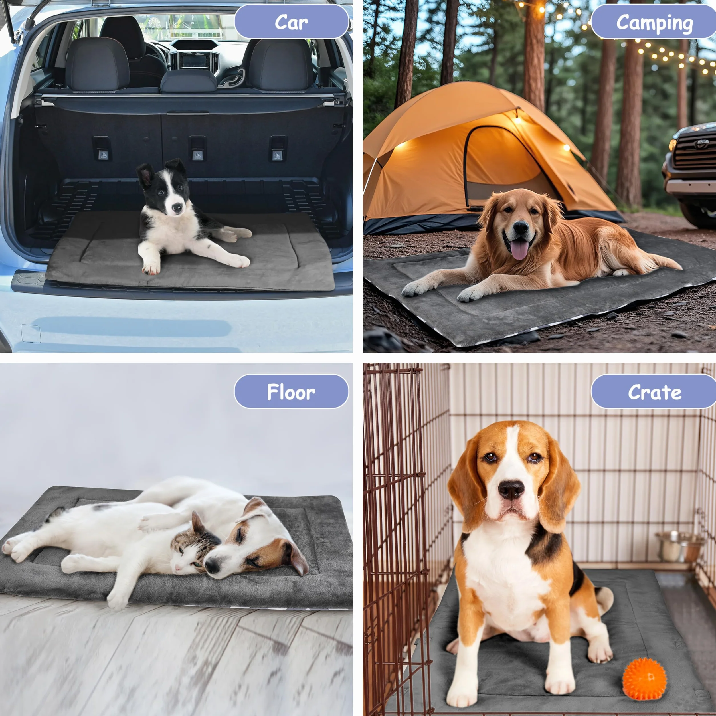 Pawsse Couverture imperméable pour chien 80 x 60 cm Tapis d'extérieur lavable Pliable Voyage