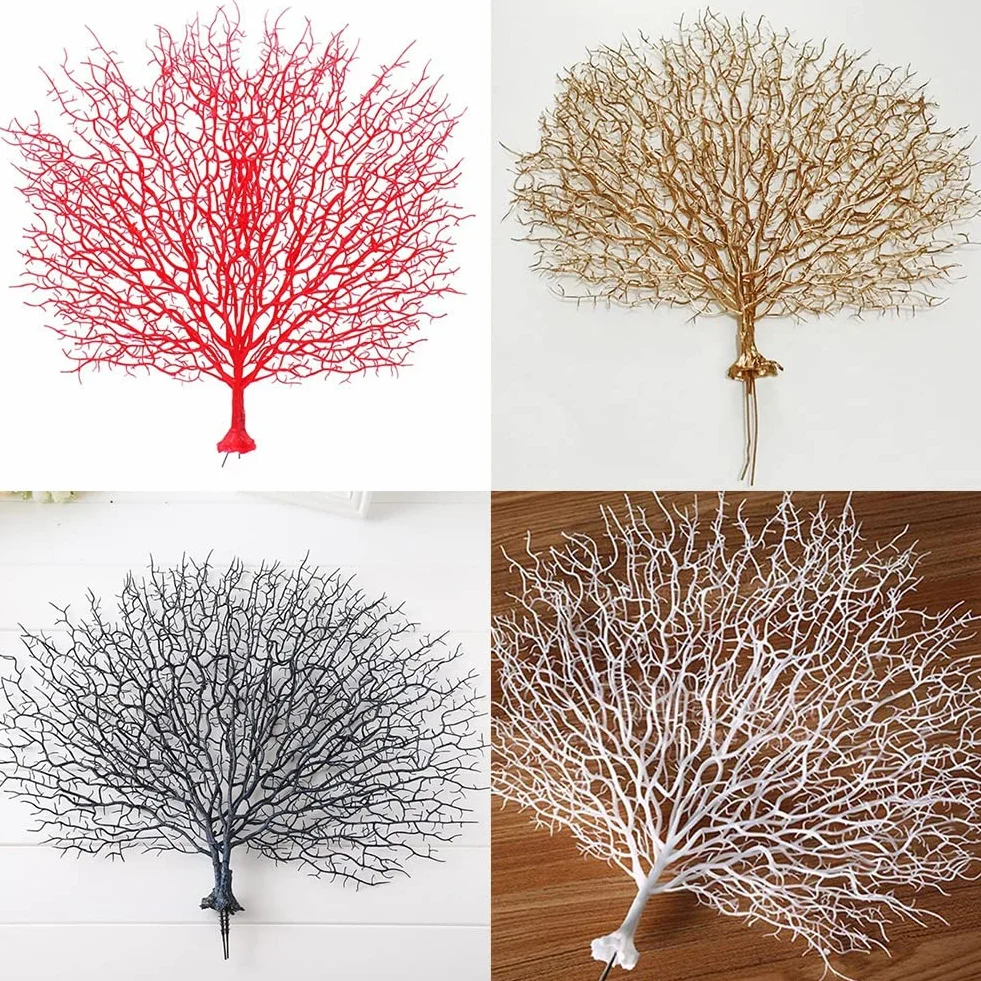 URMAGIC Branche de corail de simulation 50x40cm Arbre de mer artificiel Red