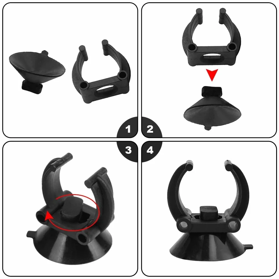 DONGKER 10 PCS Ventouses Chauffantes pour Aquarium, Lampe de Plongée Ventouse Gel de Silice Ventouse avec Clips pour Fish Tank