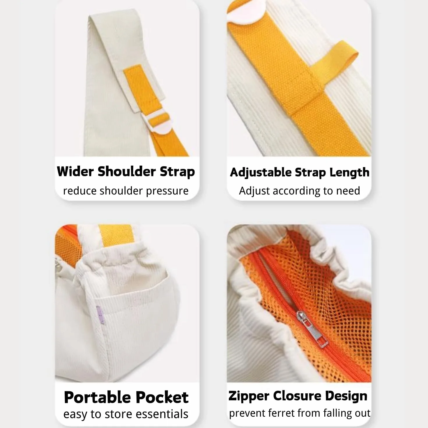 Sac de Transport en bandoulière pour Furet avec Sangle réglable Mains Libres