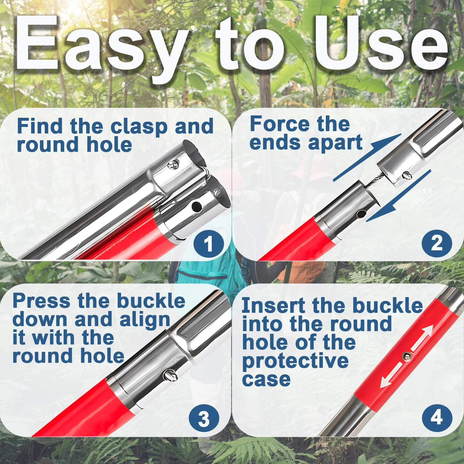 Pince à serpent pliable 127 cm acier inoxydable serrure