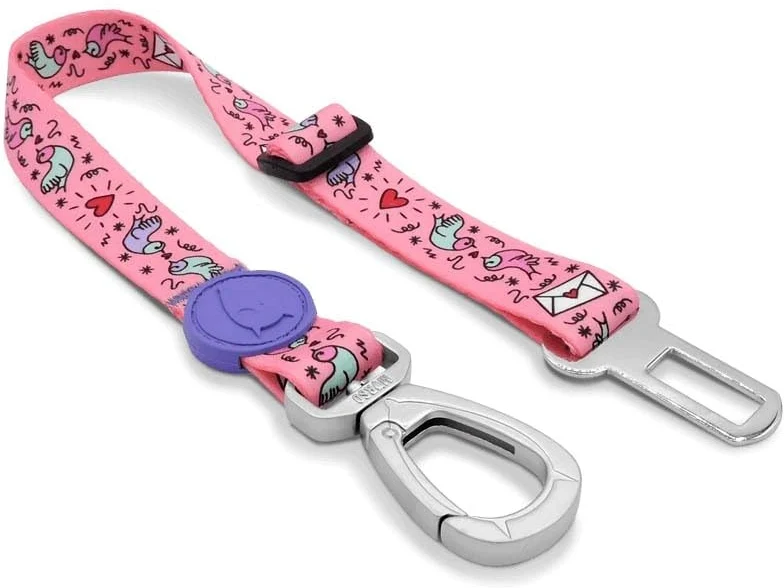 Ceinture de sécurité Morso Dog recyclée sweet tweet rose