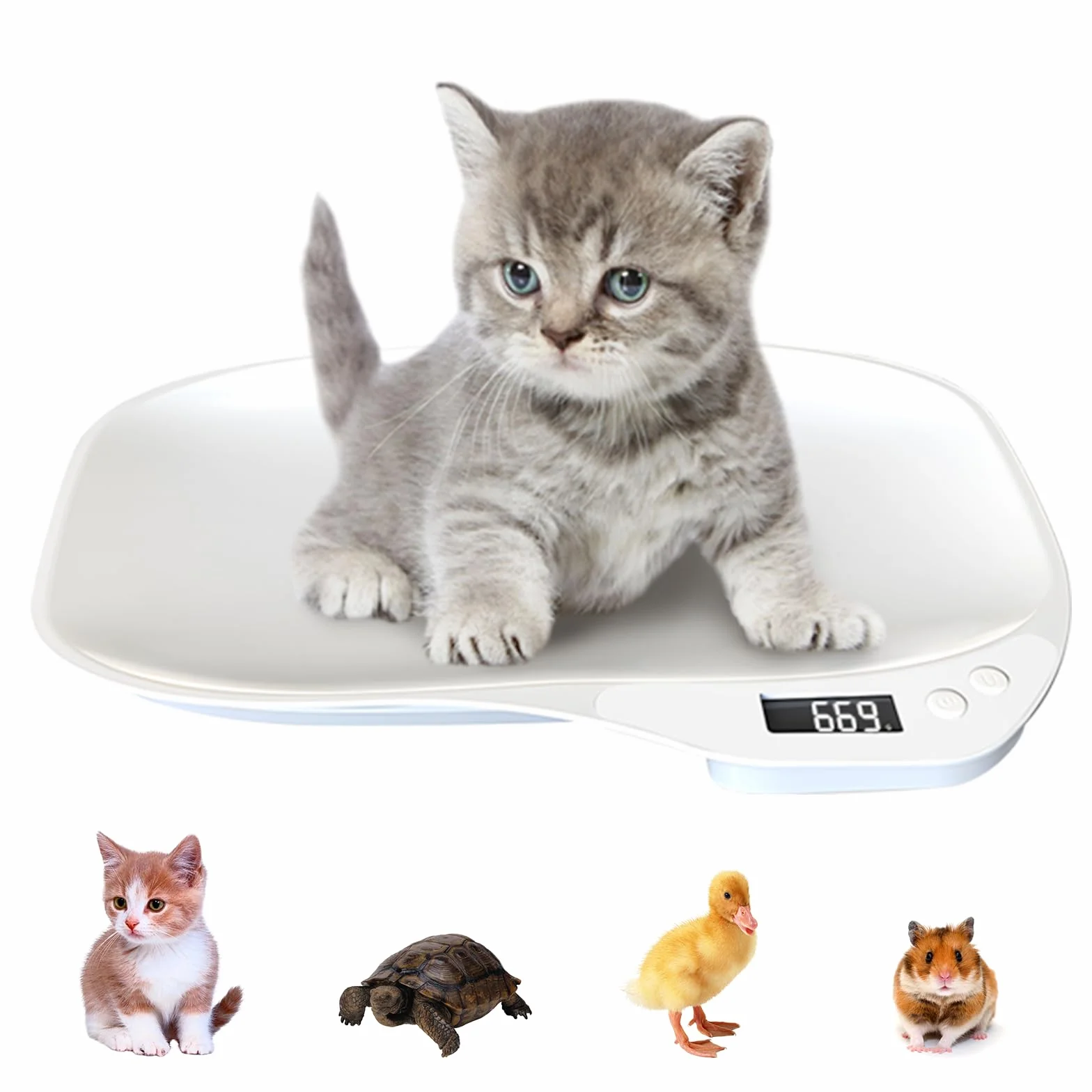 Balance Chat 15kg/1g - Mini Balance Numérique pour Petit Animal avec 3 Modes de Pesée (kg/oz/lb) et Écran LCD