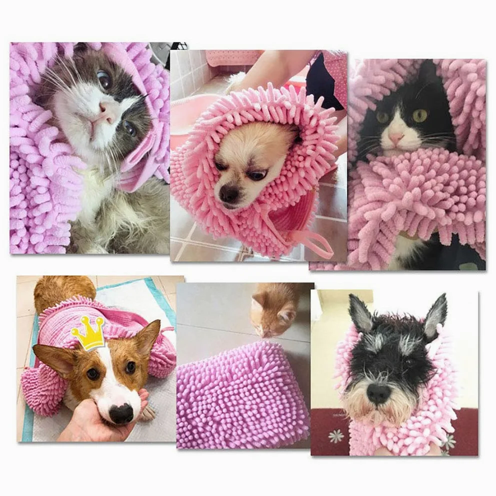 Serviette de Bain, Serviette pour Chien Peignoir pour Animaux Chien Chat Serviette Chien Robe de Chambre Rapide Séchage